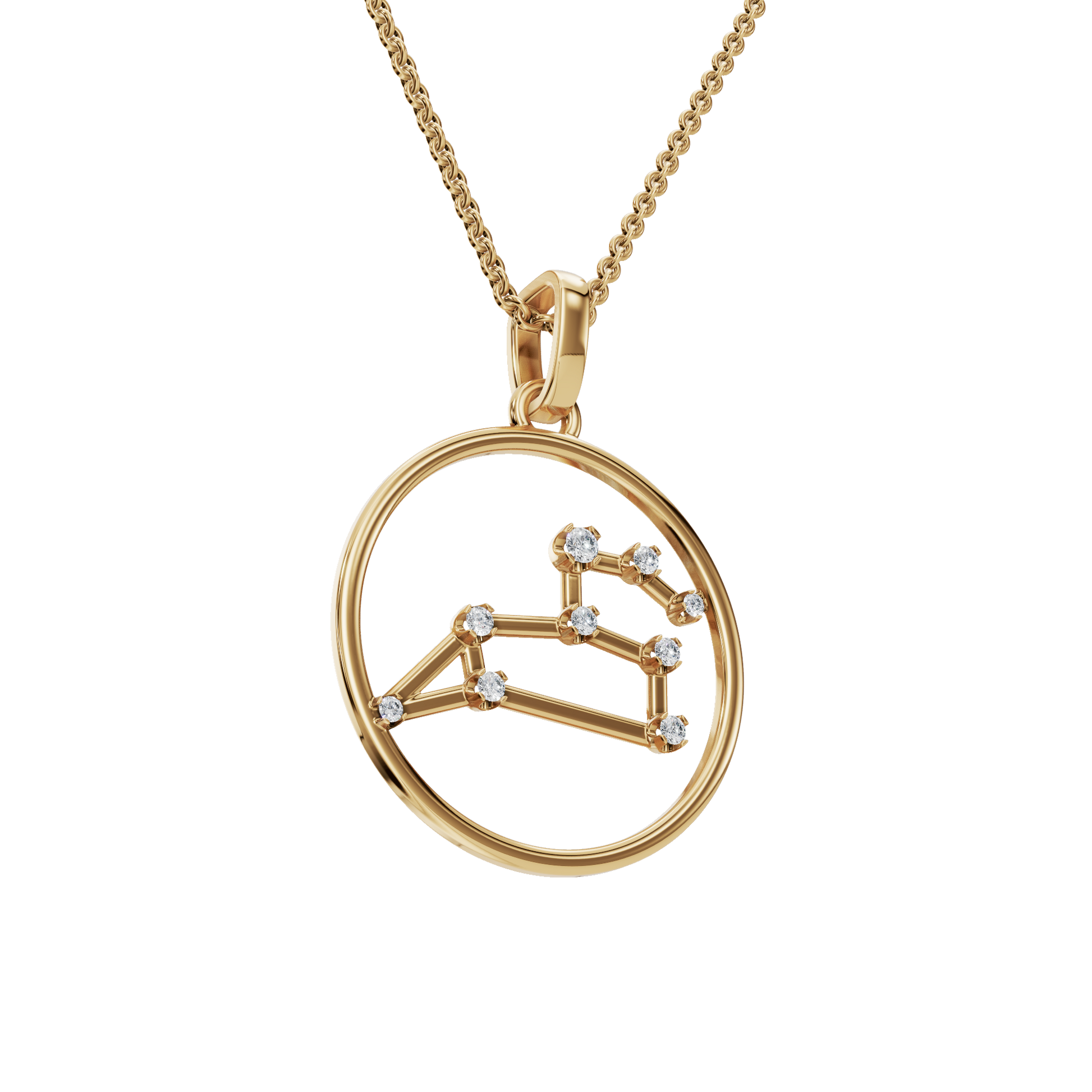 Astrology Glow Diamond Zodiac Pendant – Fine Gold Holiday Necklace for Her
