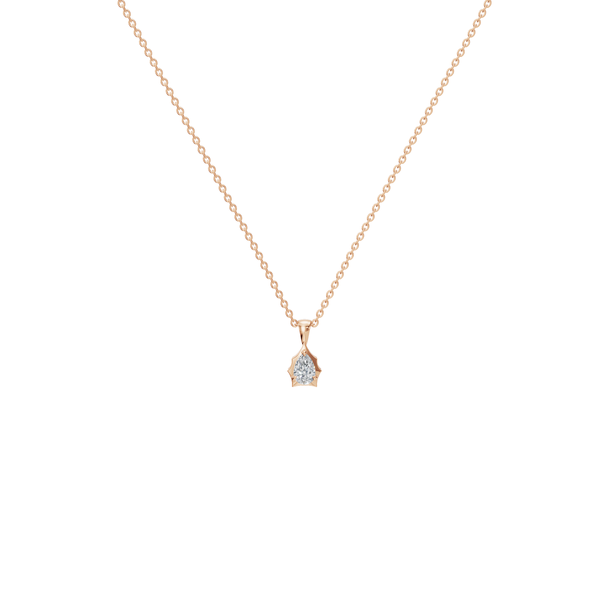 Ethereal Grace Pear-Cut Diamond Solitaire Pendant Necklace