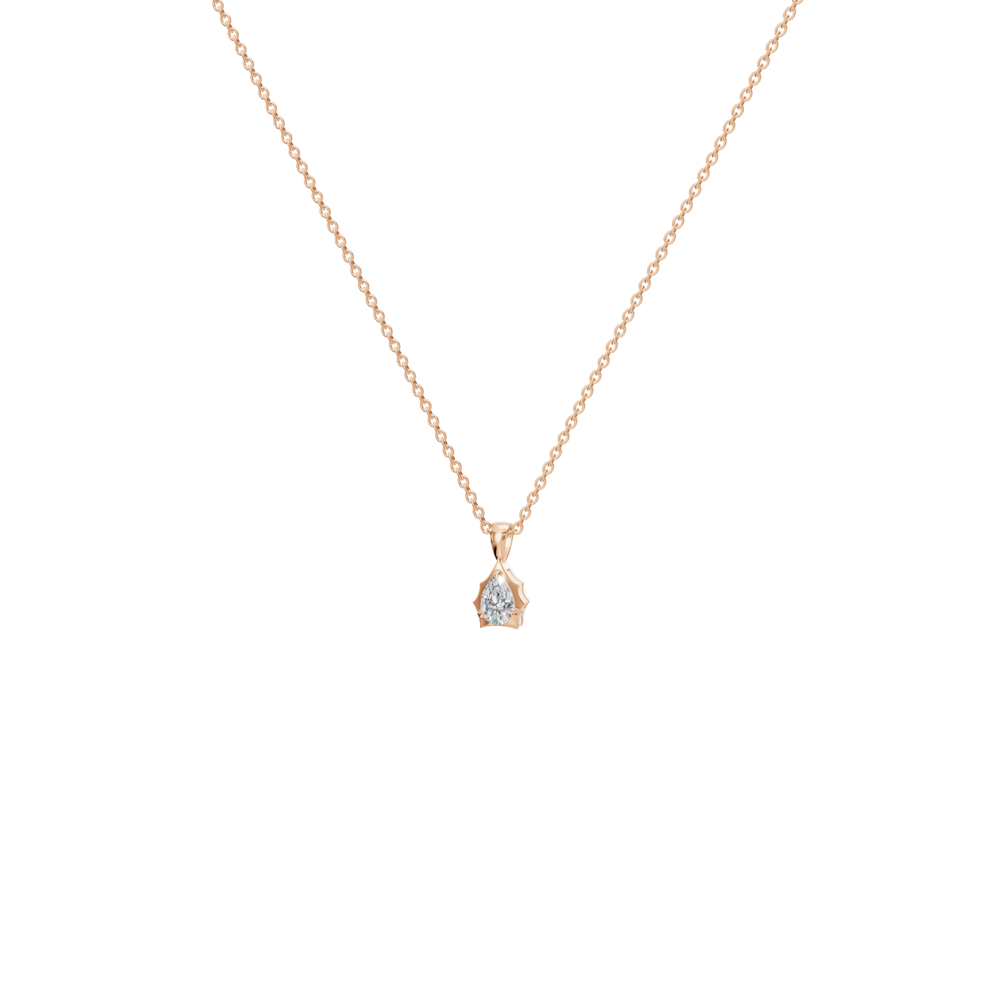 Ethereal Grace Pear-Cut Diamond Solitaire Pendant Necklace