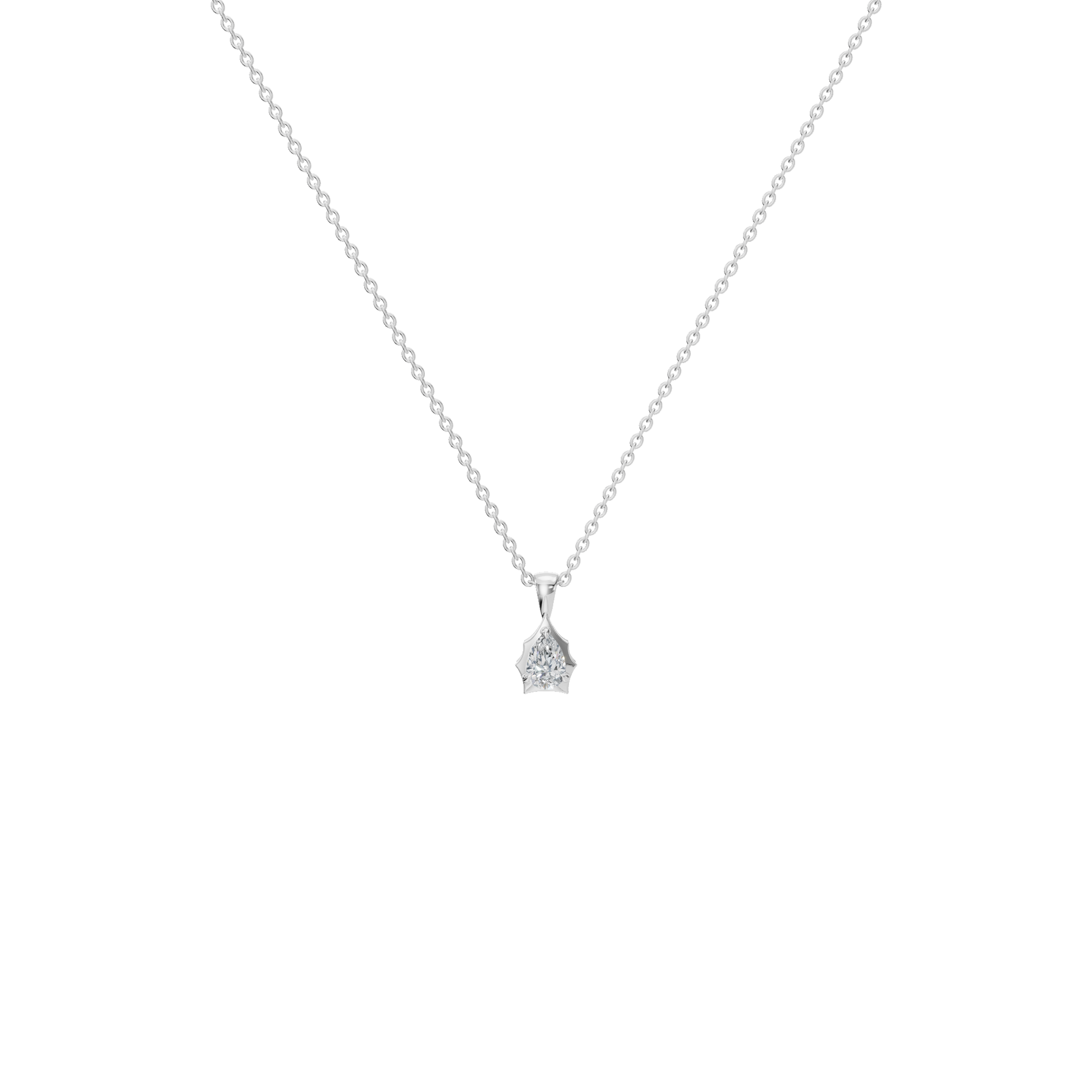 Ethereal Grace Pear-Cut Diamond Solitaire Pendant Necklace