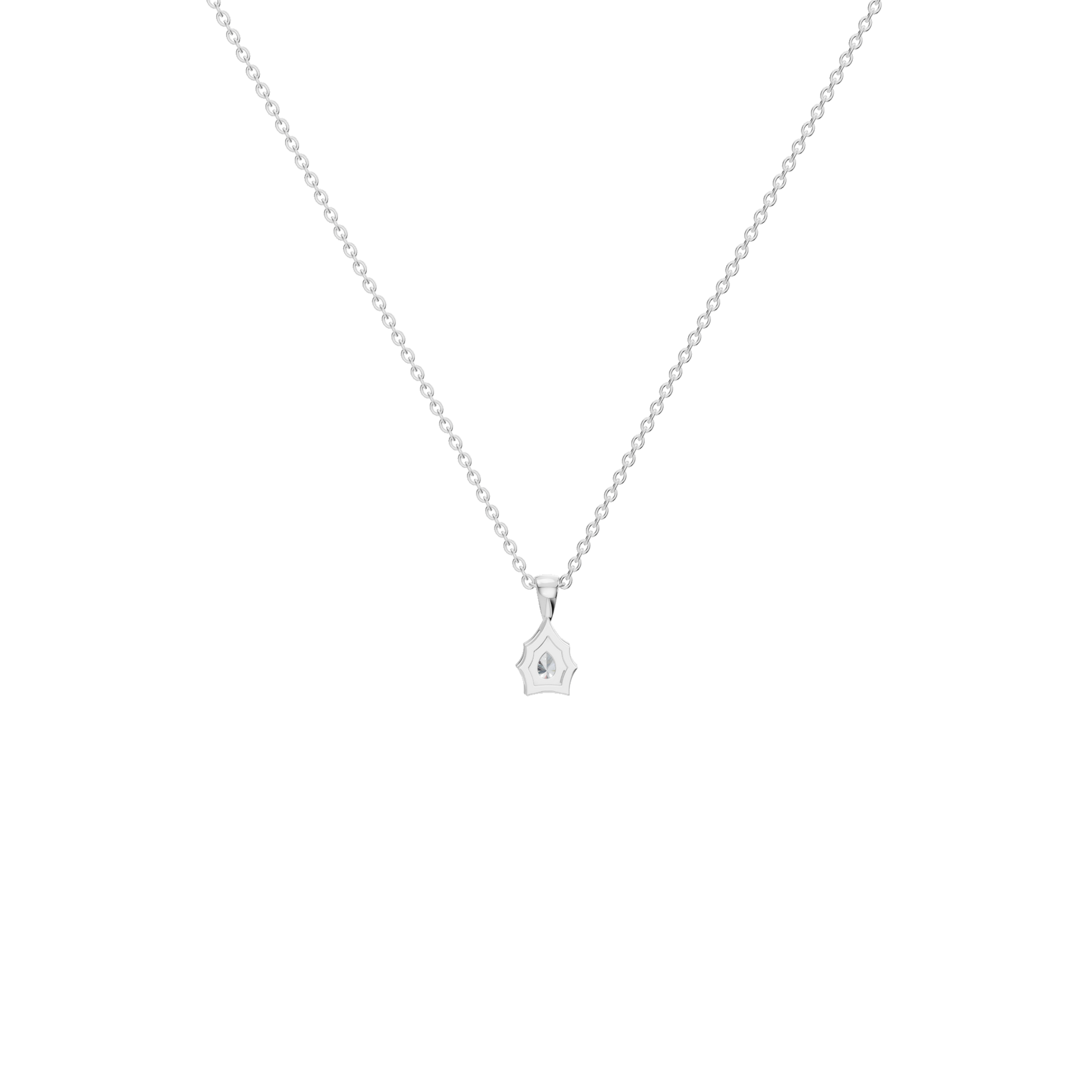 Ethereal Grace Pear-Cut Diamond Solitaire Pendant Necklace