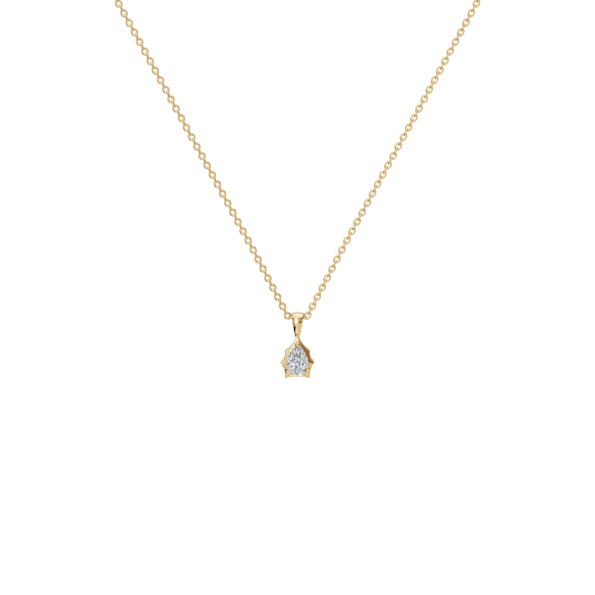 Ethereal Grace Pear-Cut Diamond Solitaire Pendant Necklace