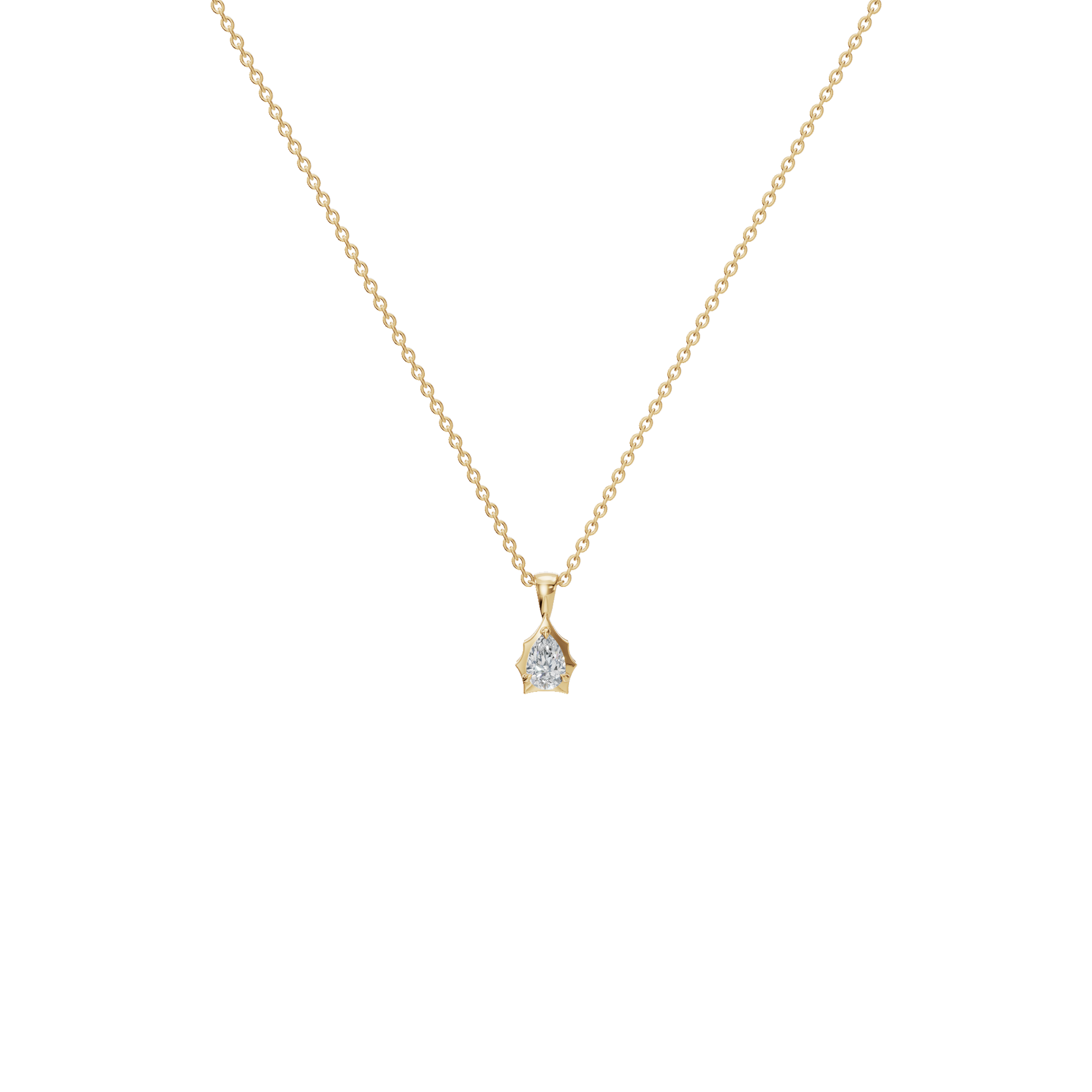 Ethereal Grace Pear-Cut Diamond Solitaire Pendant Necklace