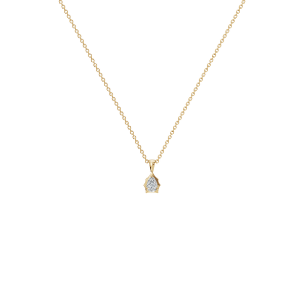 1 CTW Pear Cut Lab-Grown Diamond Solitaire Pendant in Solid Gold