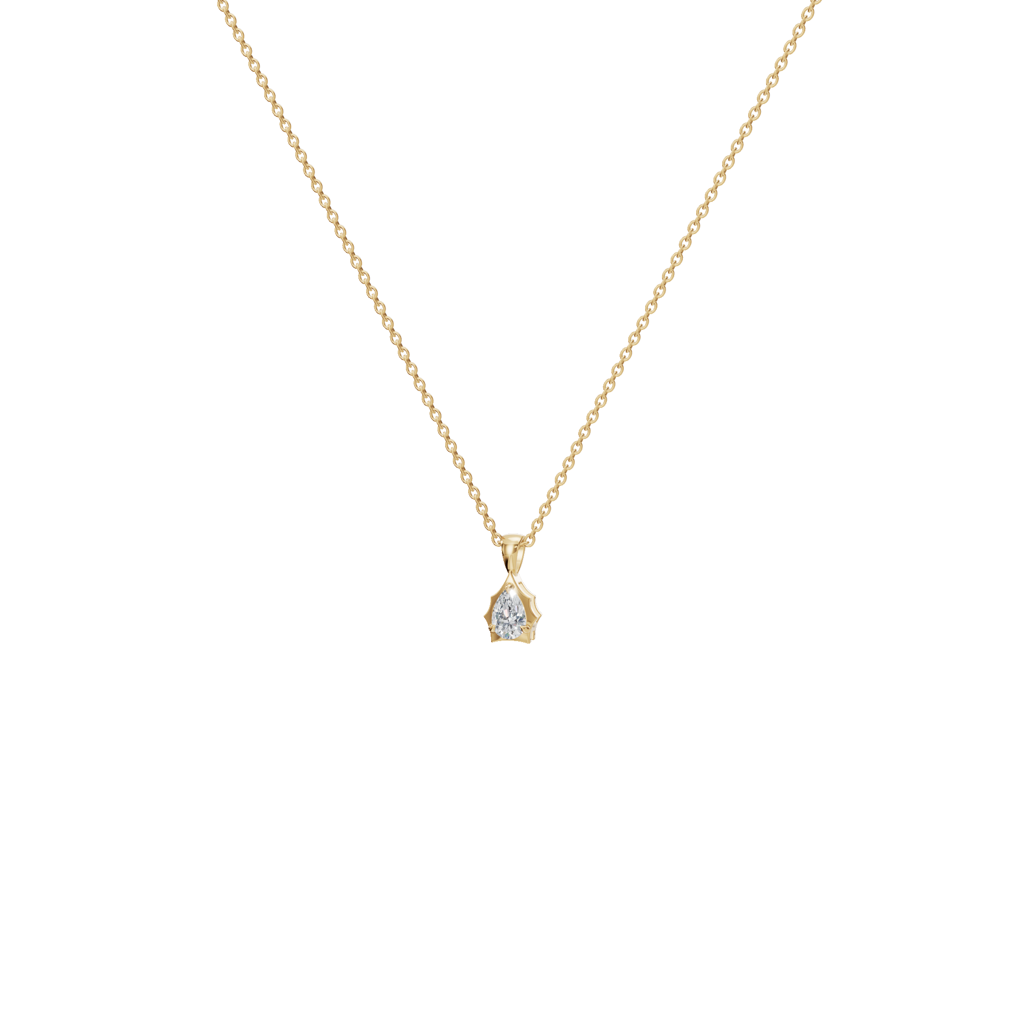 Ethereal Grace Pear-Cut Diamond Solitaire Pendant Necklace