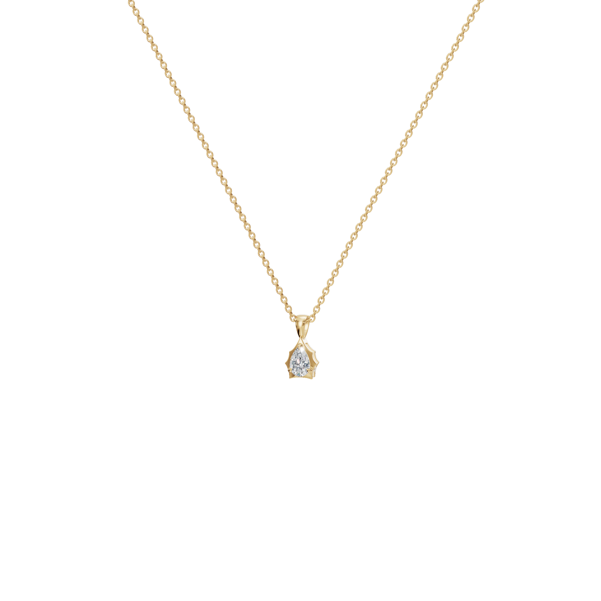 Ethereal Grace Pear-Cut Diamond Solitaire Pendant Necklace