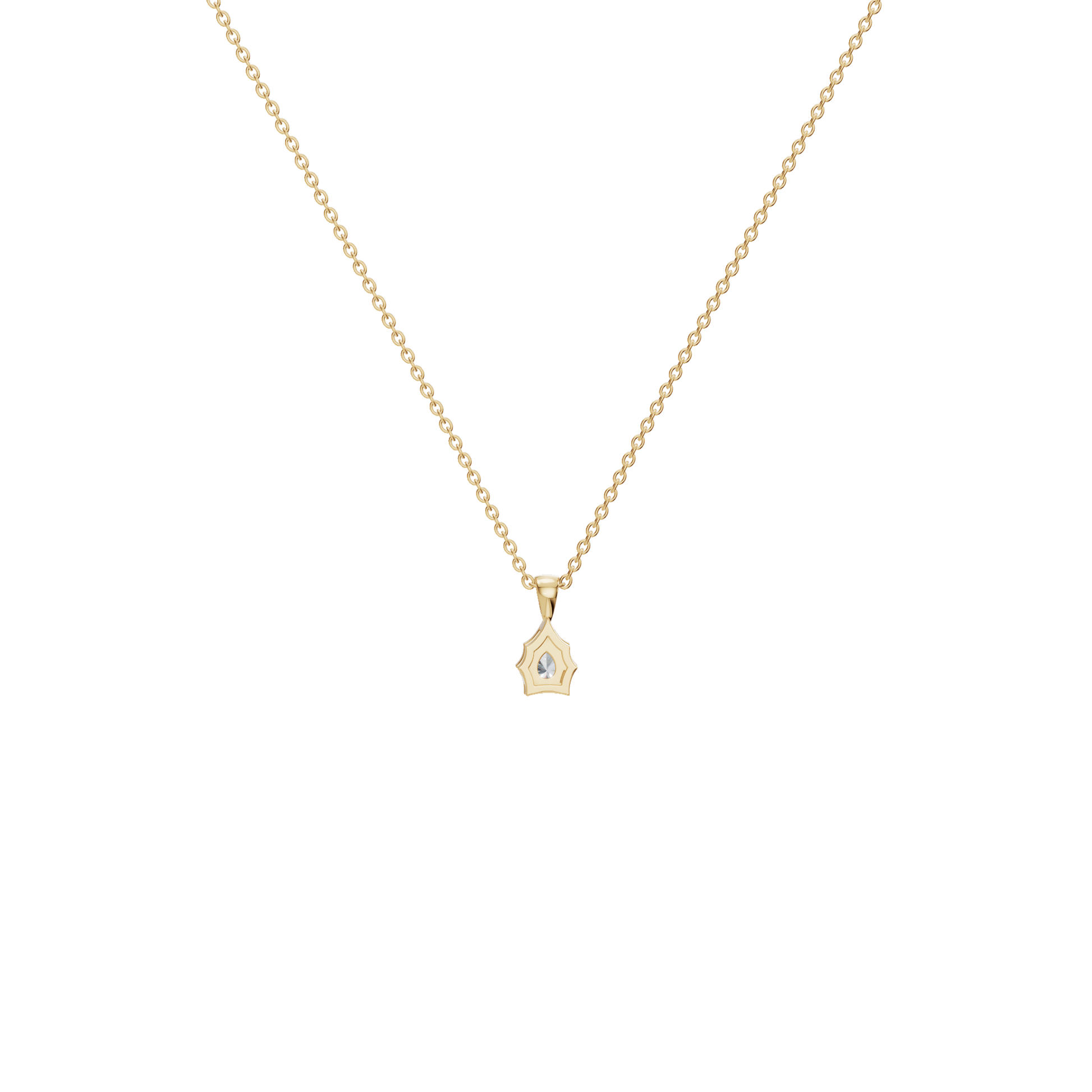 Ethereal Grace Pear-Cut Diamond Solitaire Pendant Necklace