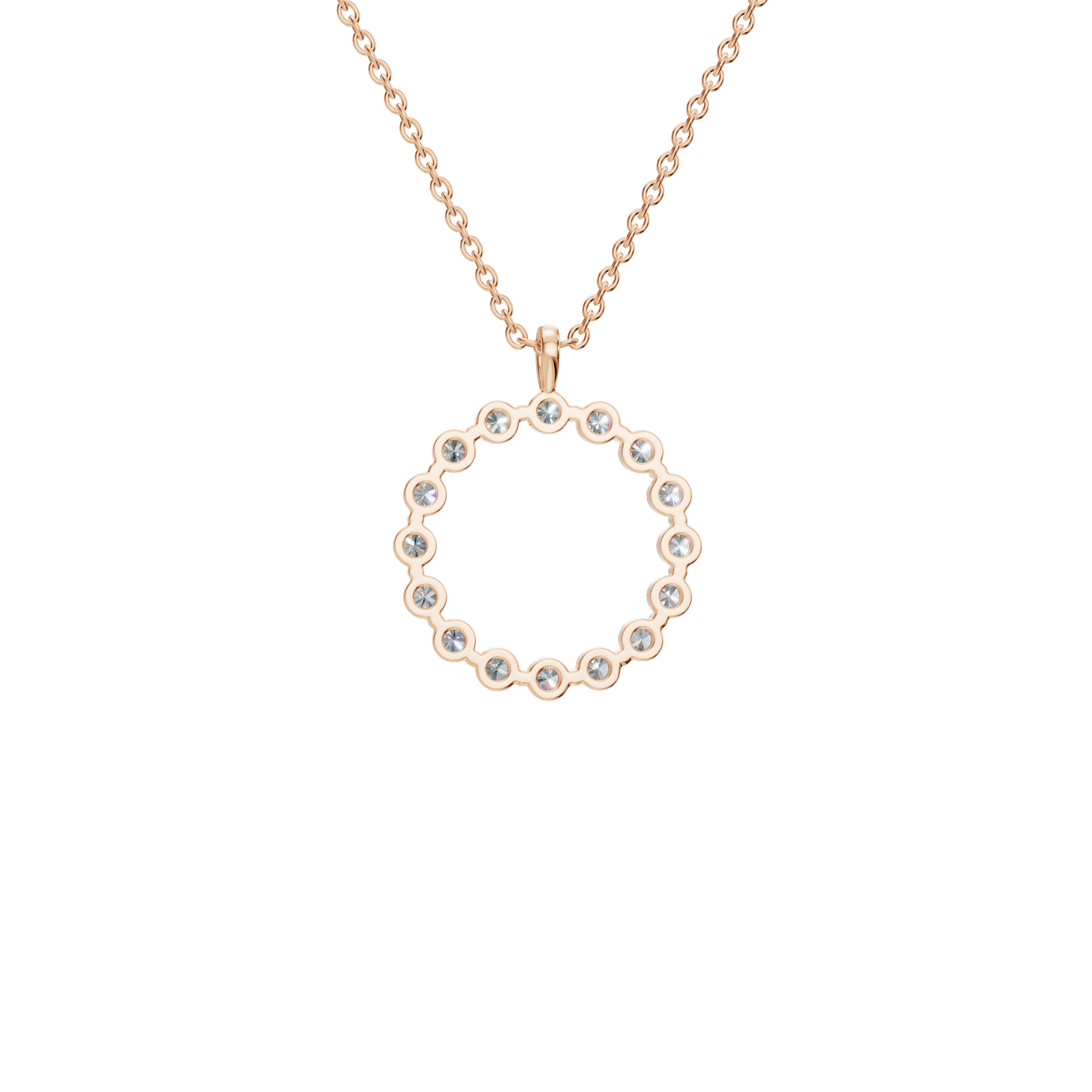 0.960 CTW Round Diamond Halo Pendant Necklace
