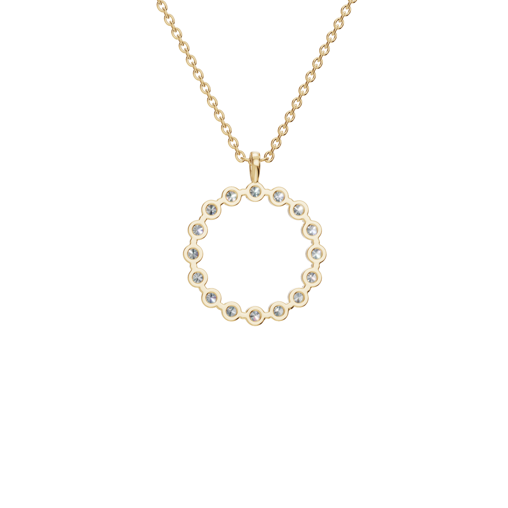 0.960 CTW Round Diamond Halo Pendant Necklace