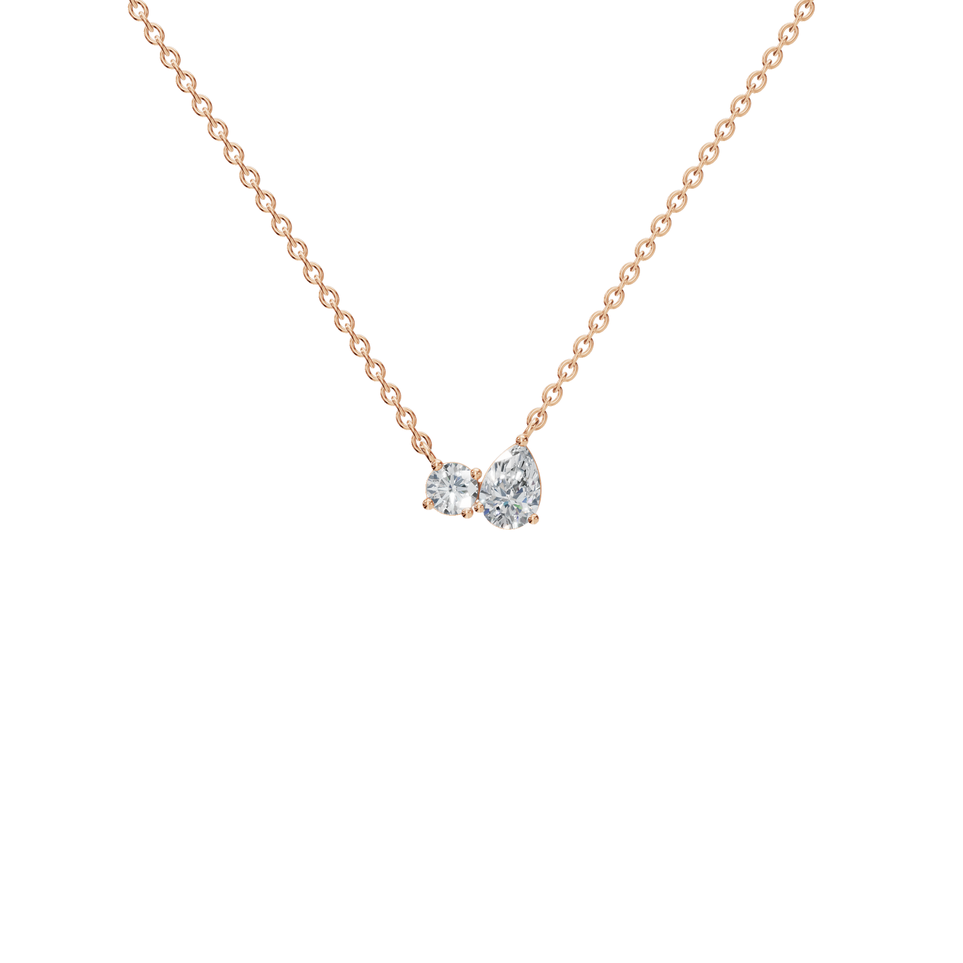 Twin Lab Grown Diamond Spark Pendant Necklace
