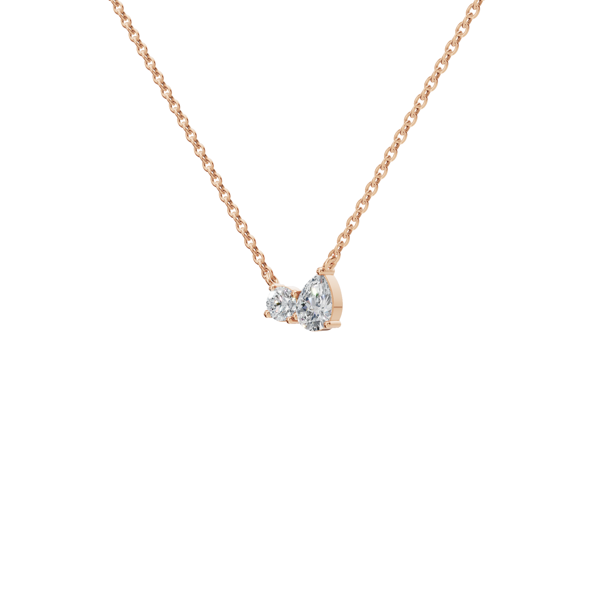 Twin Lab Grown Diamond Spark Pendant Necklace