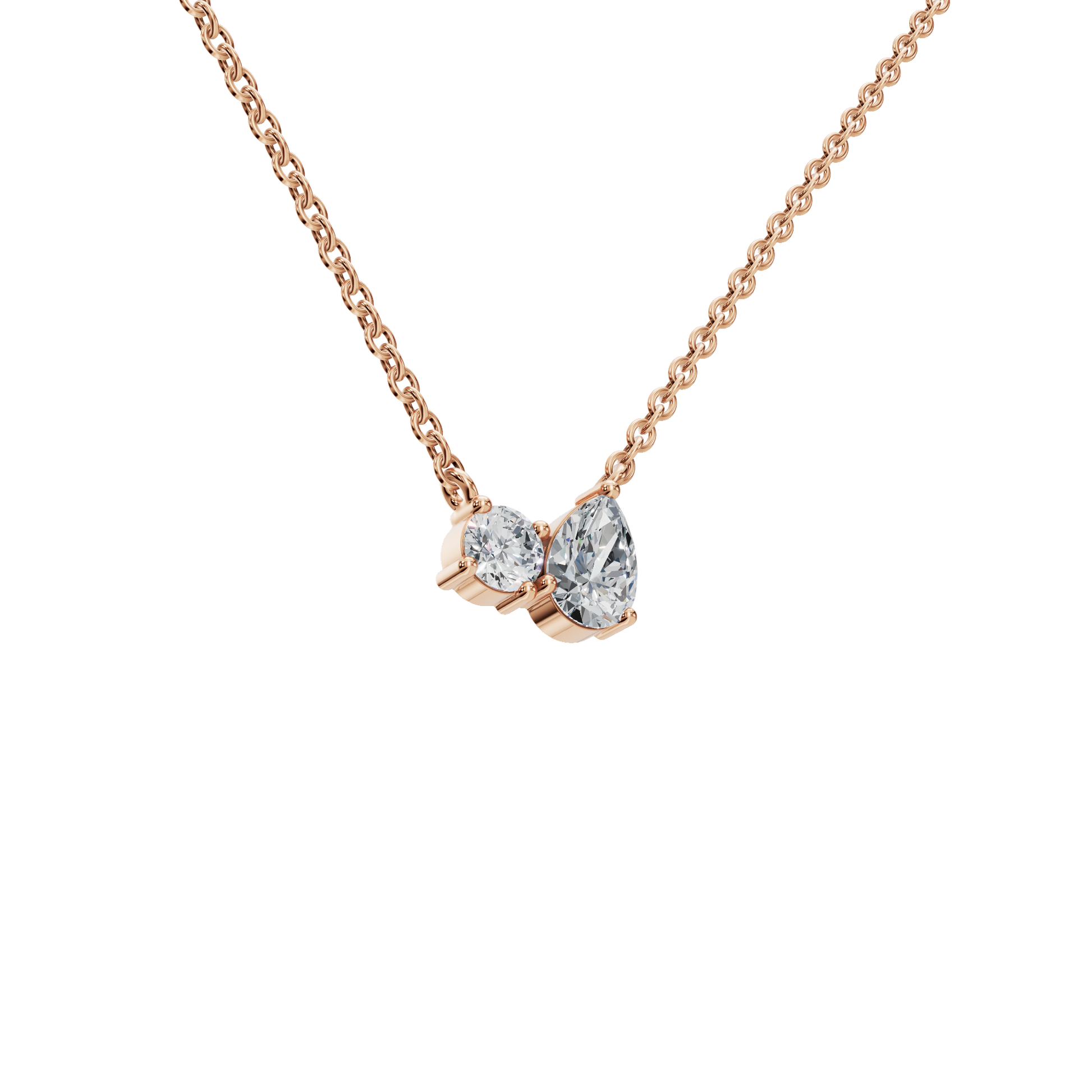 Twin Lab Grown Diamond Spark Pendant Necklace
