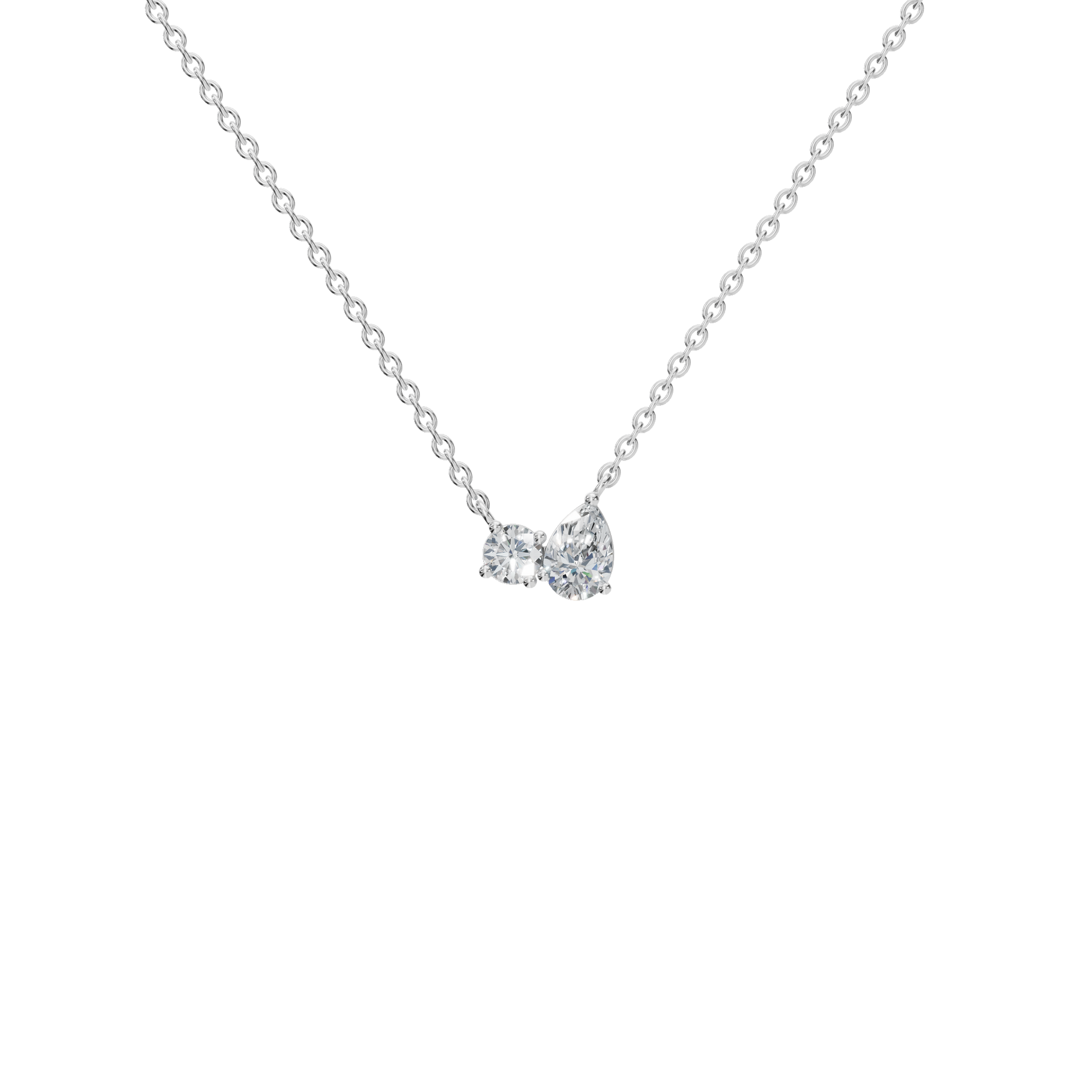 Twin Lab Grown Diamond Spark Pendant Necklace