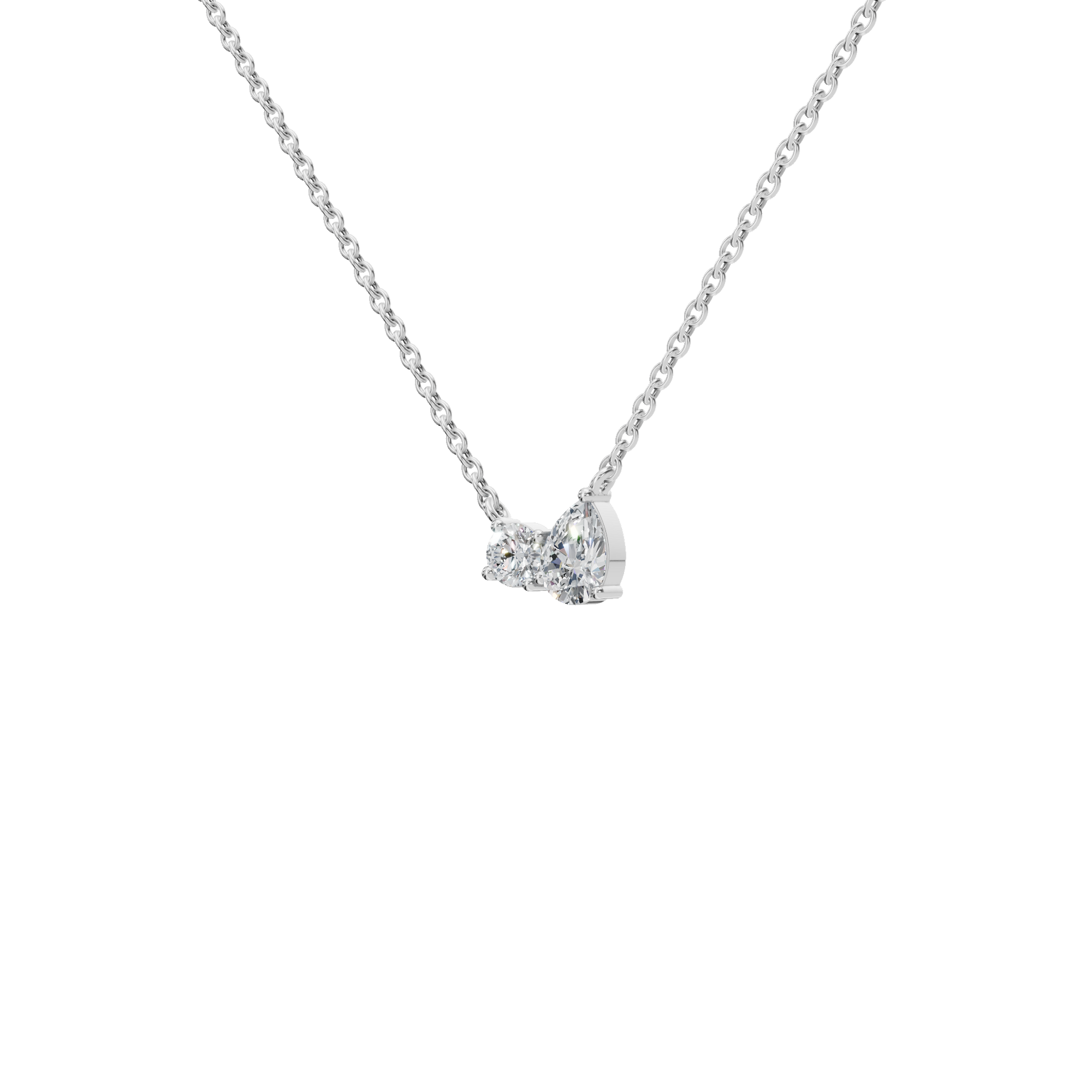 Twin Lab Grown Diamond Spark Pendant Necklace