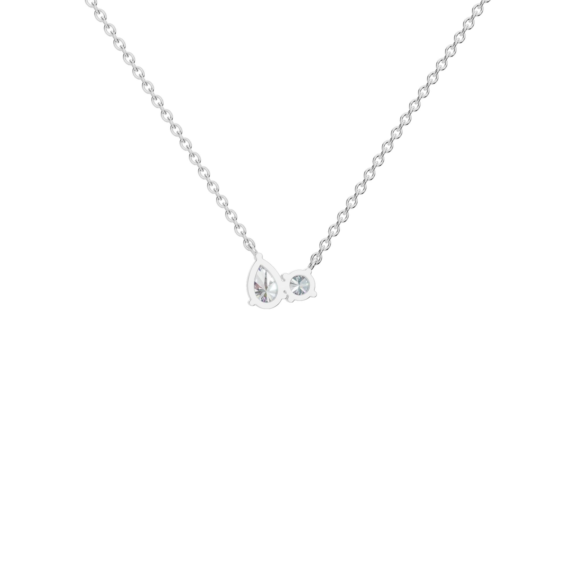 Twin Lab Grown Diamond Spark Pendant Necklace