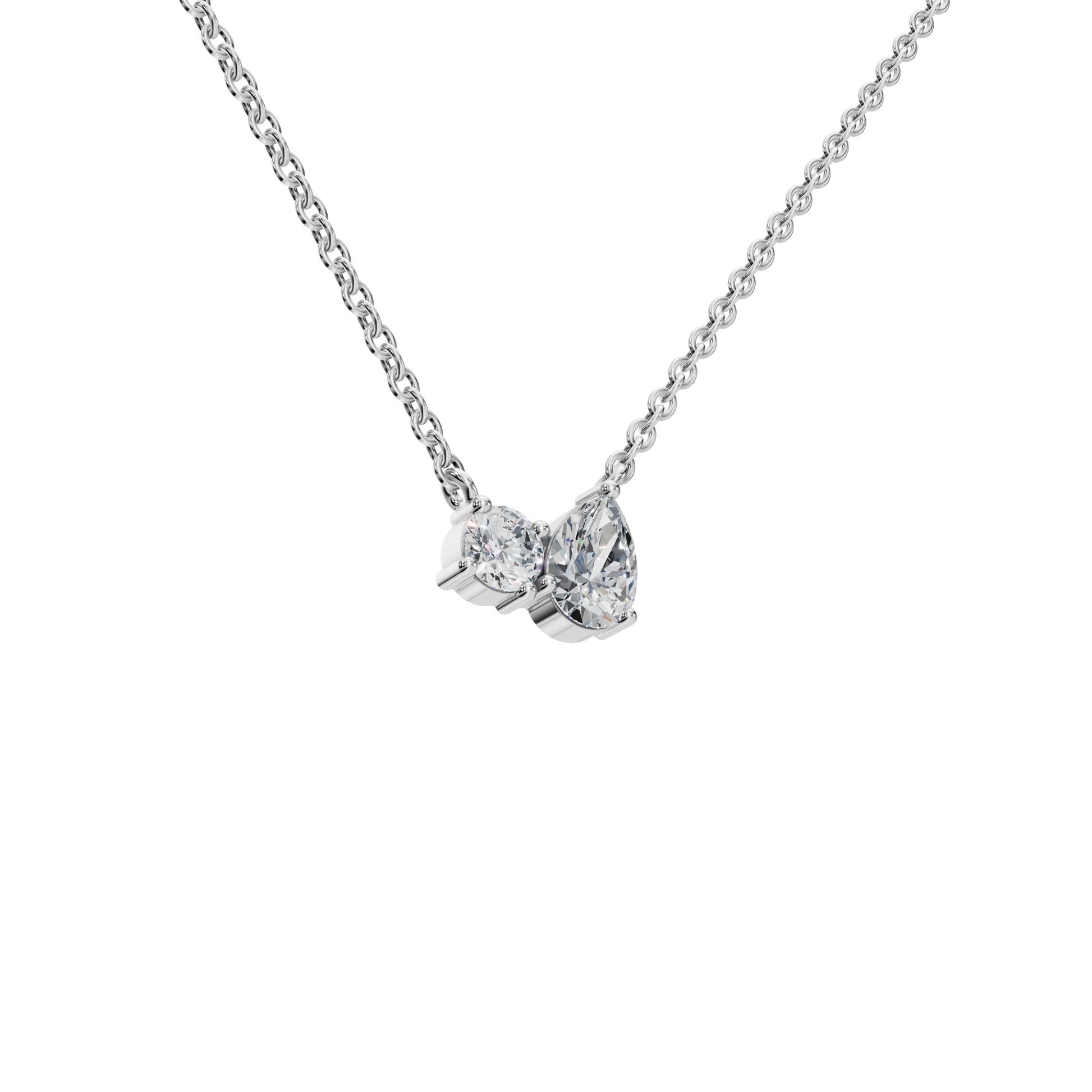 Twin Lab Grown Diamond Spark Pendant Necklace