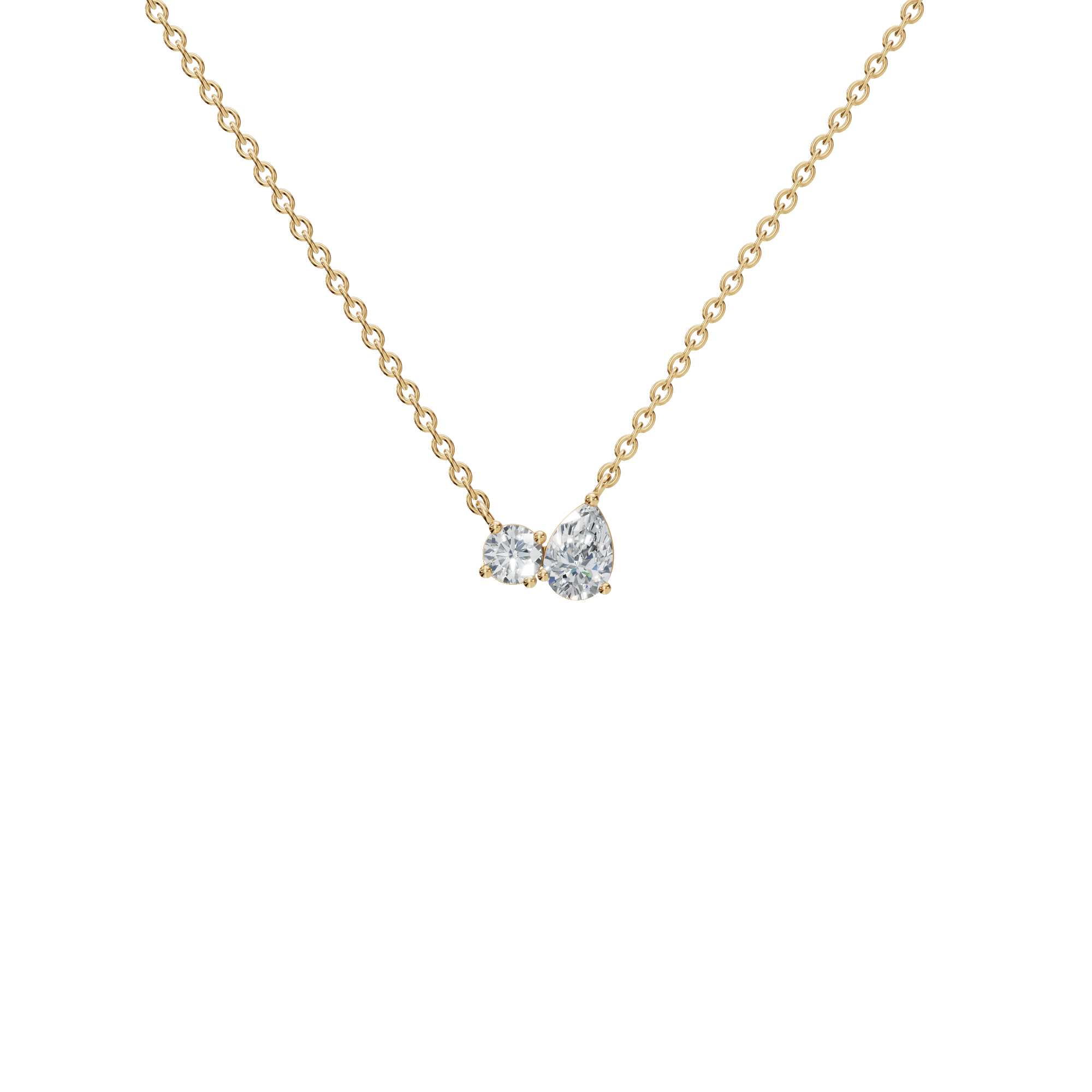 Twin Lab Grown Diamond Spark Pendant Necklace