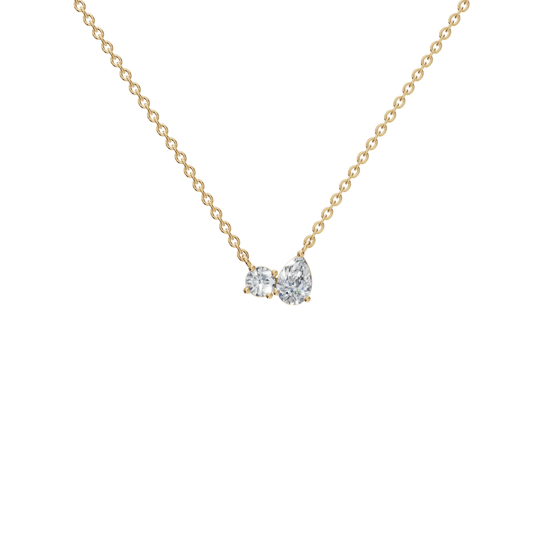 Twin Lab Grown Diamond Spark Pendant Necklace