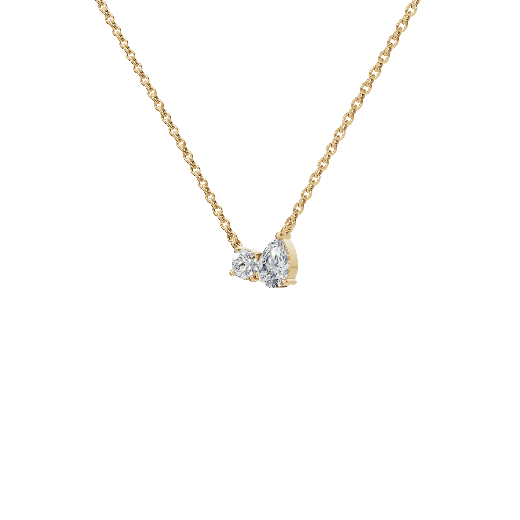 Twin Lab Grown Diamond Spark Pendant Necklace