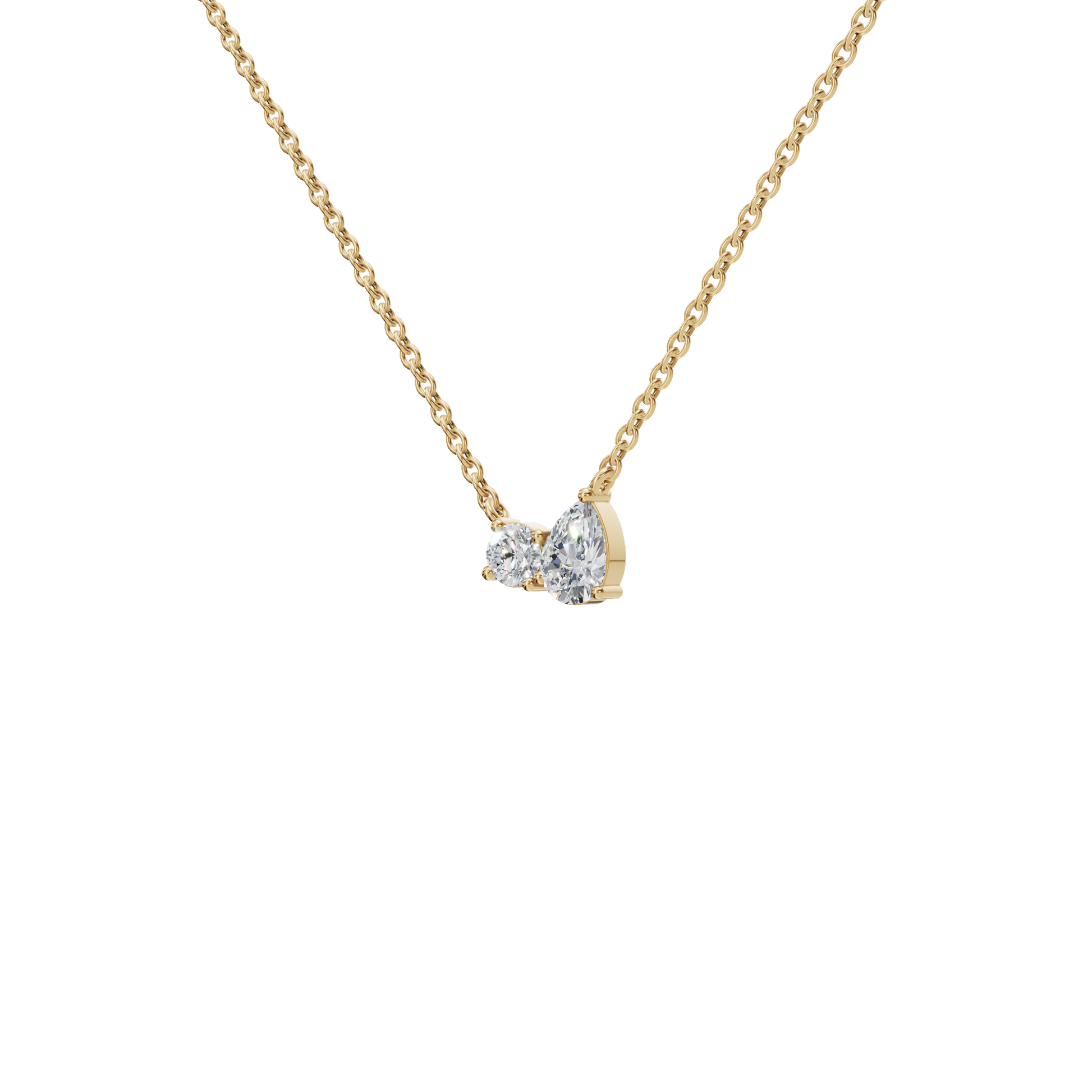 Twin Lab Grown Diamond Spark Pendant Necklace