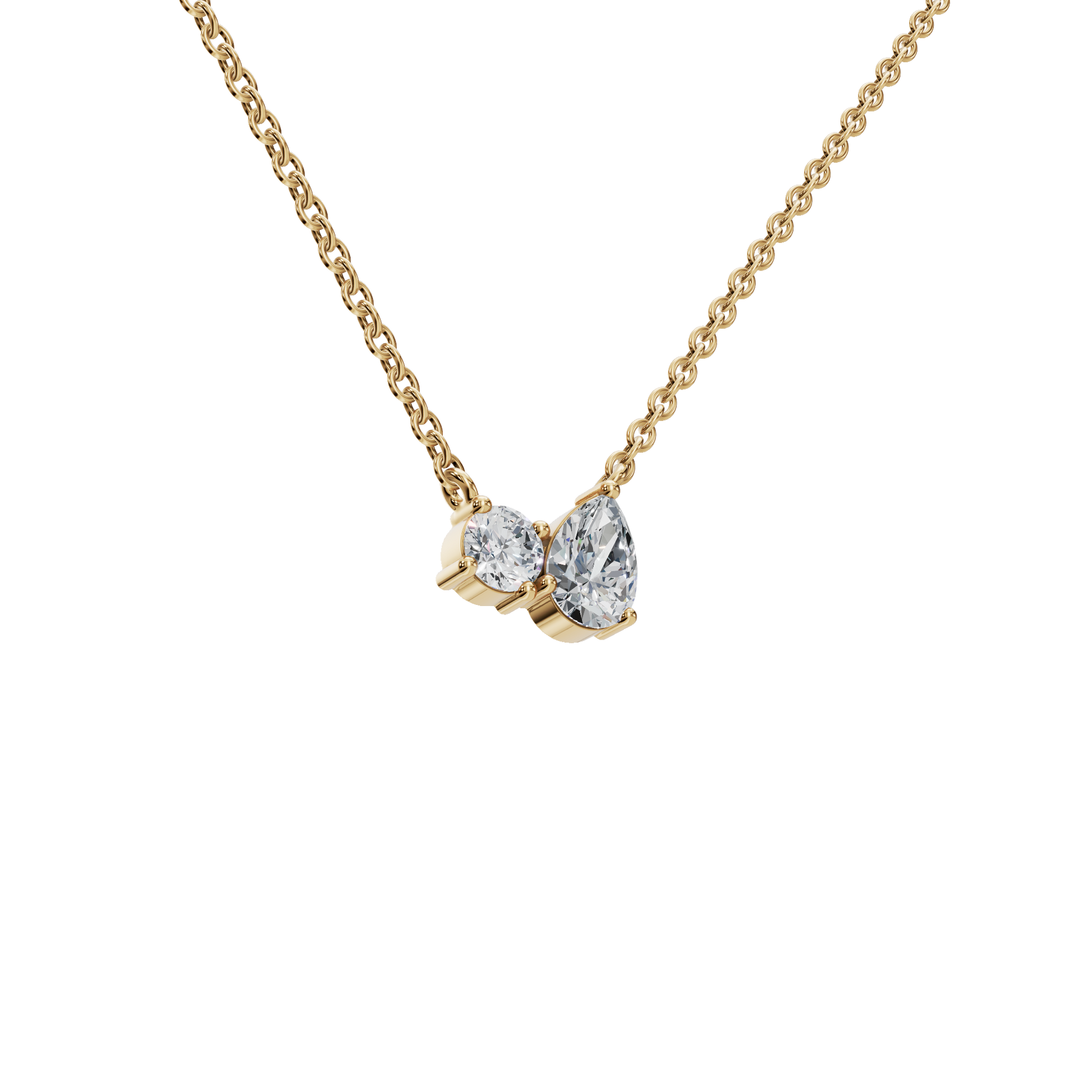 Twin Lab Grown Diamond Spark Pendant Necklace