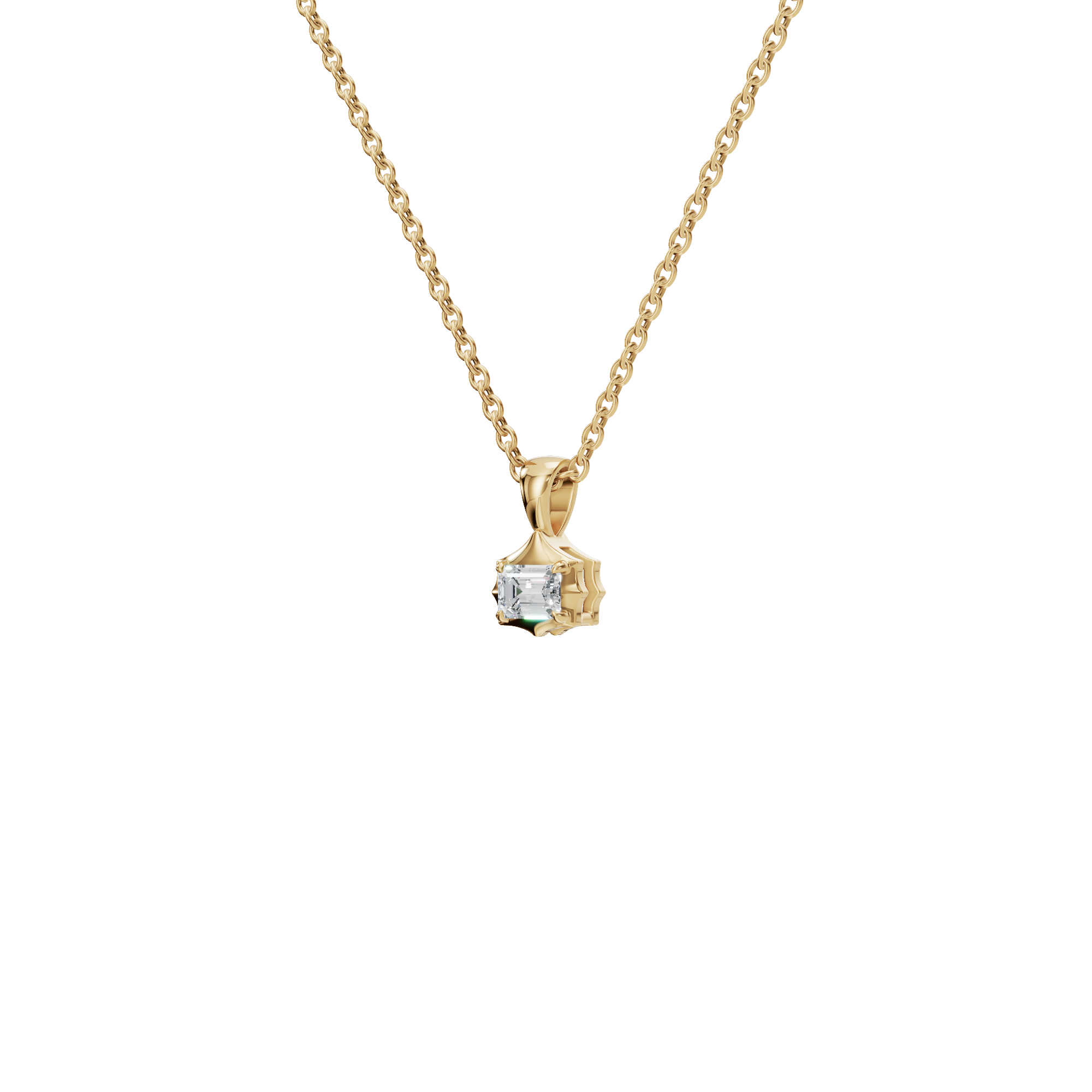 Emerald Cut Lab Grown Diamond Necklace – Mother’s Day Gift