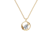 0.65 CTW Pear Cut Diamond Circle Pendant | Minimalist Everyday Pendant