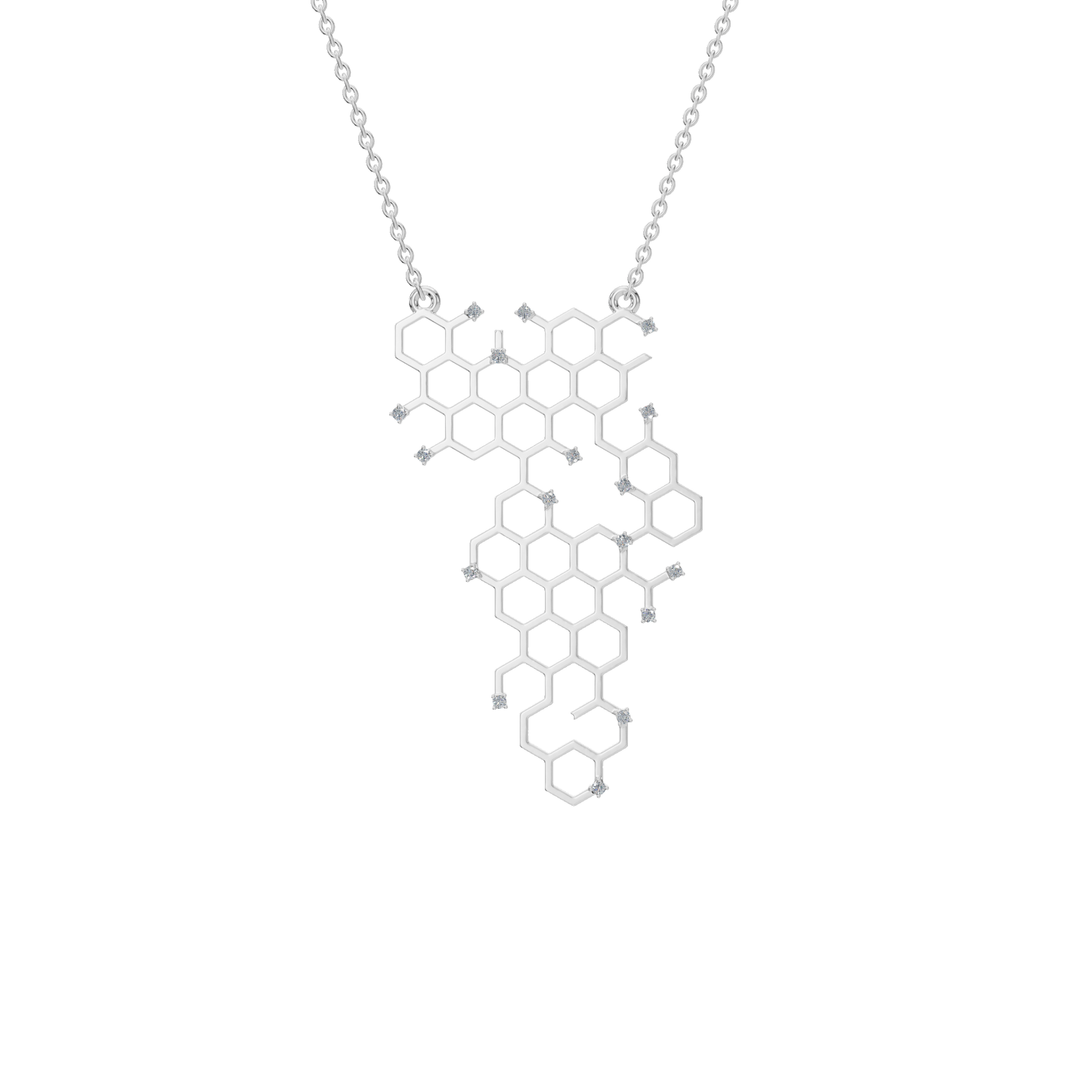 Honeycomb Light Lab Grown Diamond Necklace