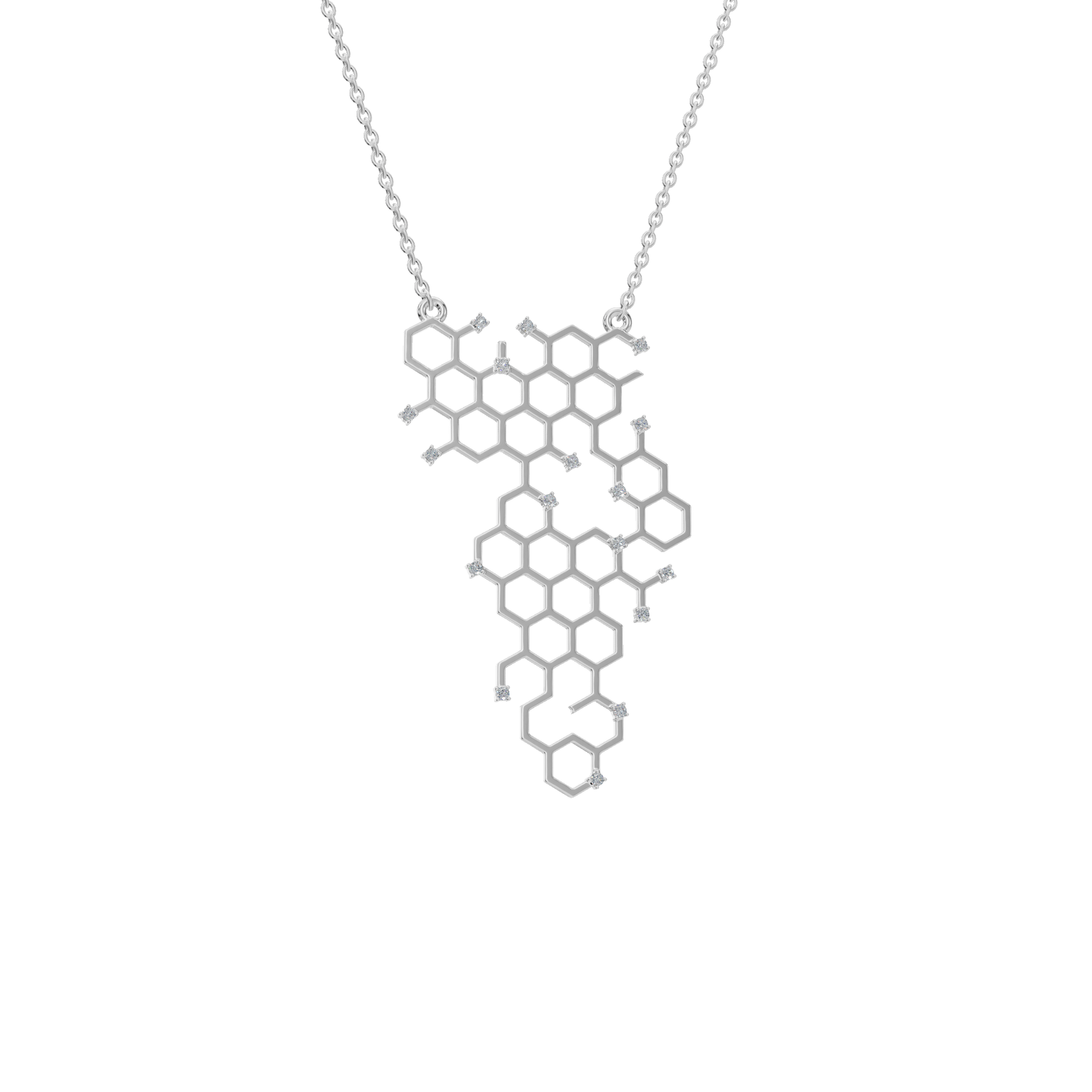 Honeycomb Light Lab Grown Diamond Necklace