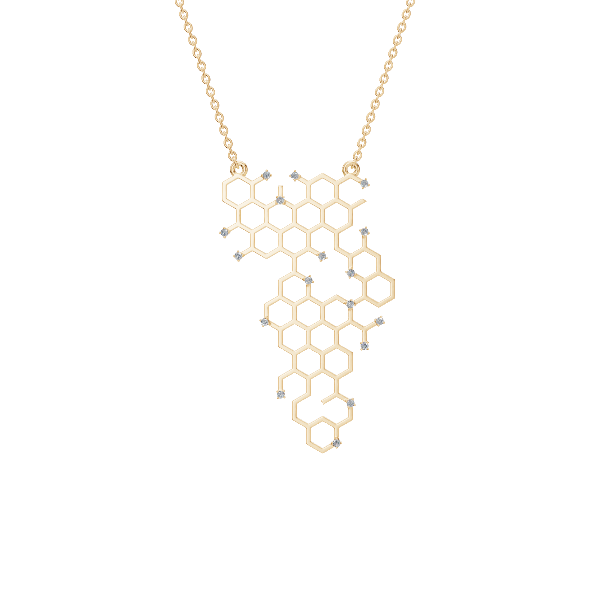 Honeycomb Light Lab Grown Diamond Necklace