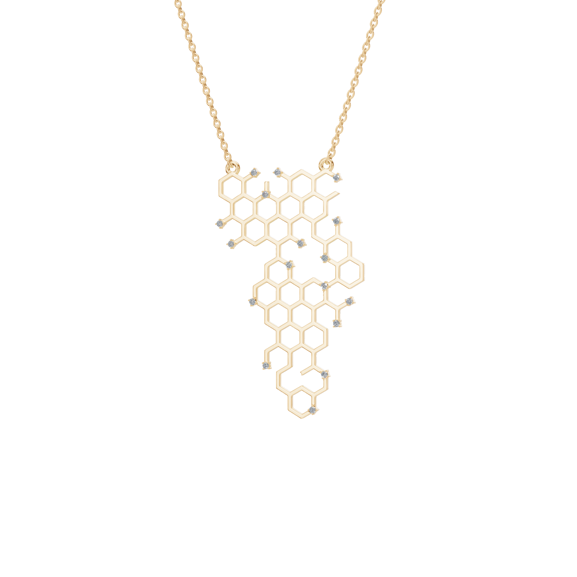 Honeycomb Light Lab Grown Diamond Necklace