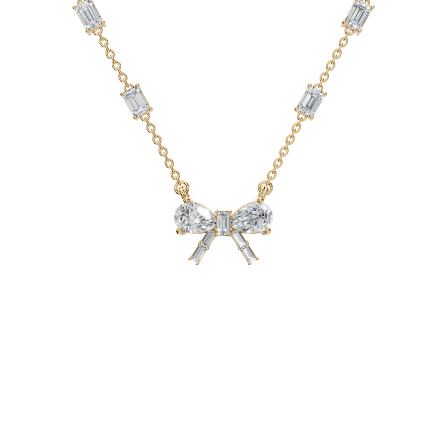 2.40 CTW Lab-Grown Diamond Station Necklace in Solid Gold Chain Necklace