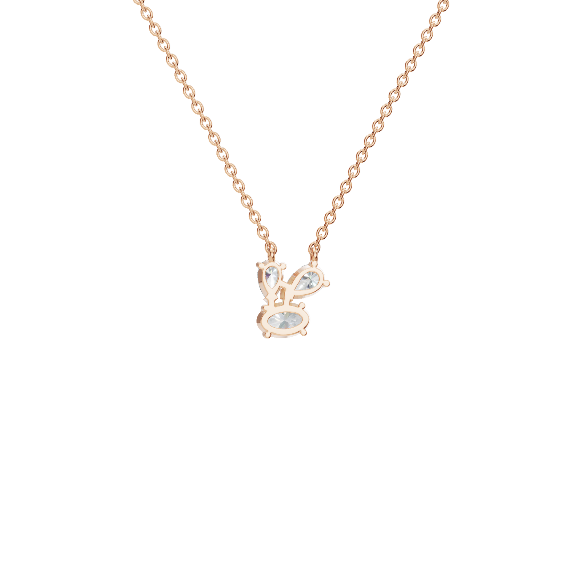 Graceful Lab Grown Diamond Trio Necklace – Romantic Jewelry Gift for Mother’s Day