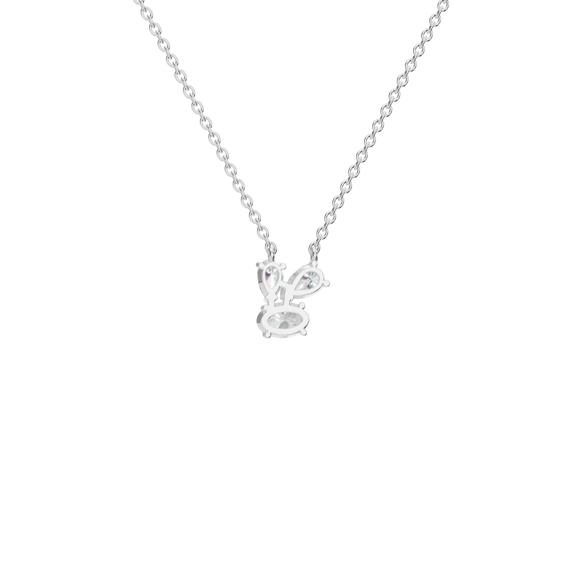 Graceful Lab Grown Diamond Trio Necklace – Romantic Jewelry Gift for Mother’s Day