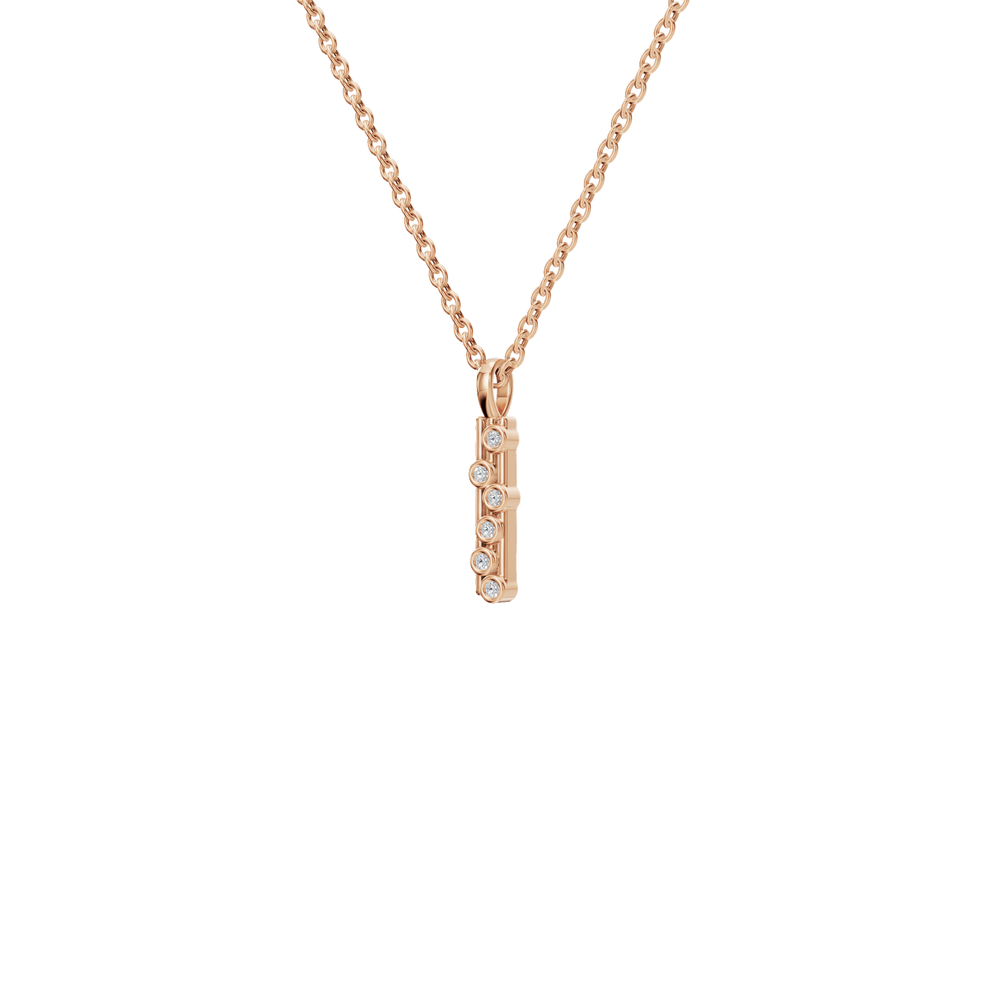 Professional Spark Diamond Vertical Pendant – Elegant Work Wear Necklace for Women