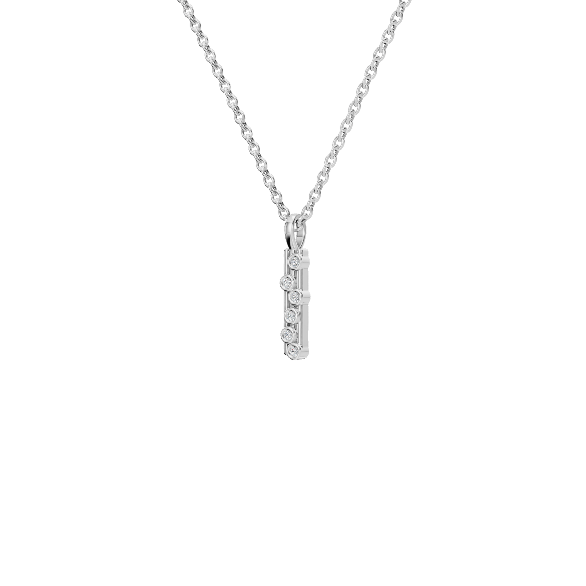 Professional Spark Diamond Vertical Pendant – Elegant Work Wear Necklace for Women
