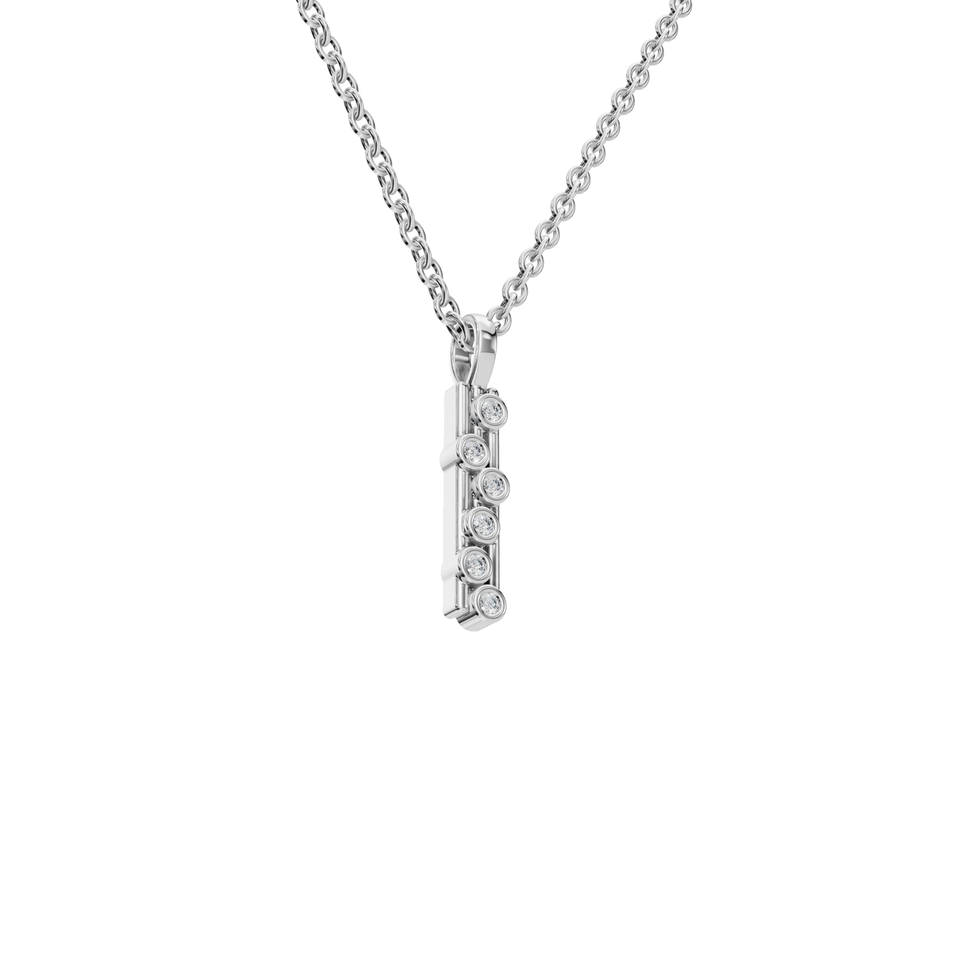 Professional Spark Diamond Vertical Pendant – Elegant Work Wear Necklace for Women