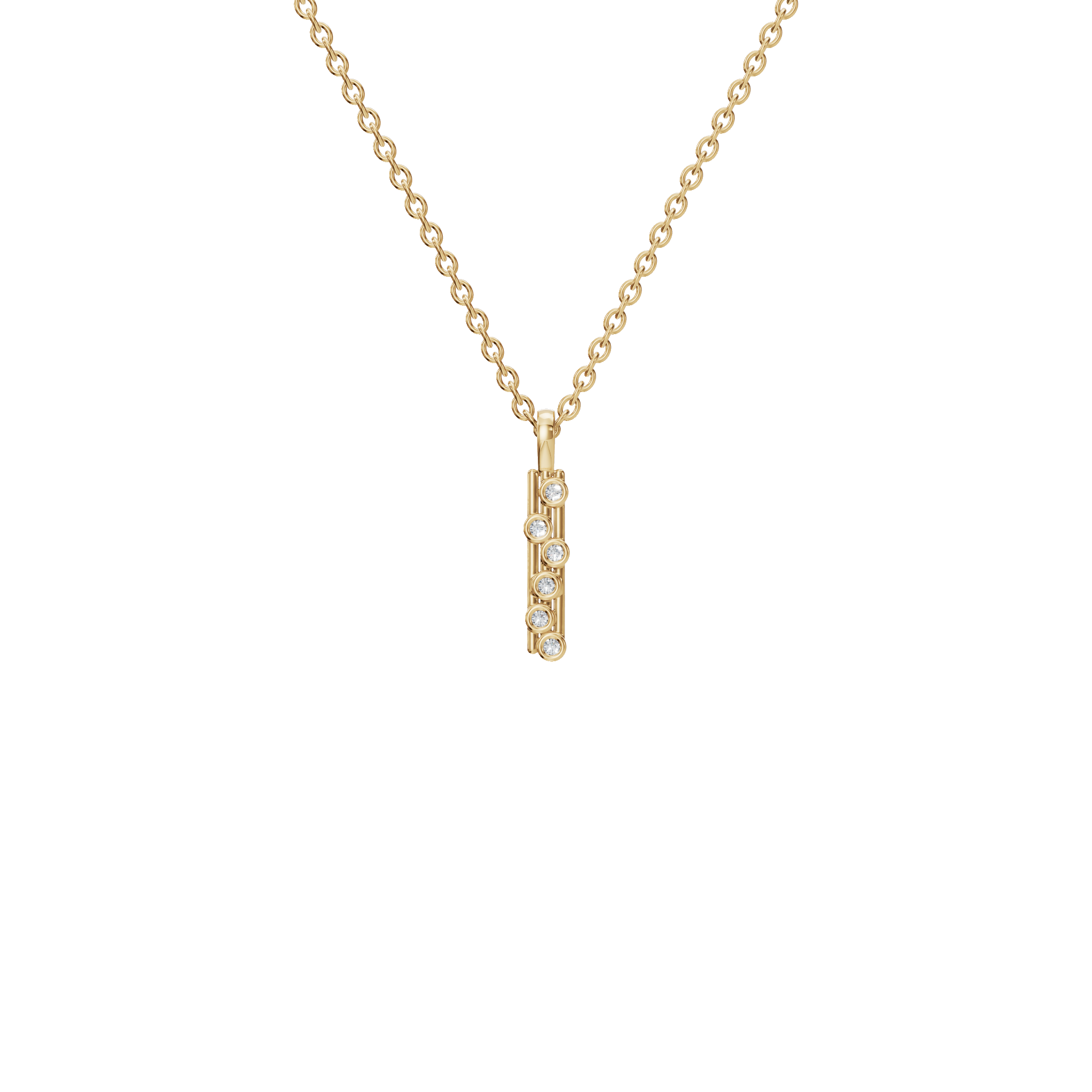 Professional Spark Diamond Vertical Pendant – Elegant Work Wear Necklace for Women