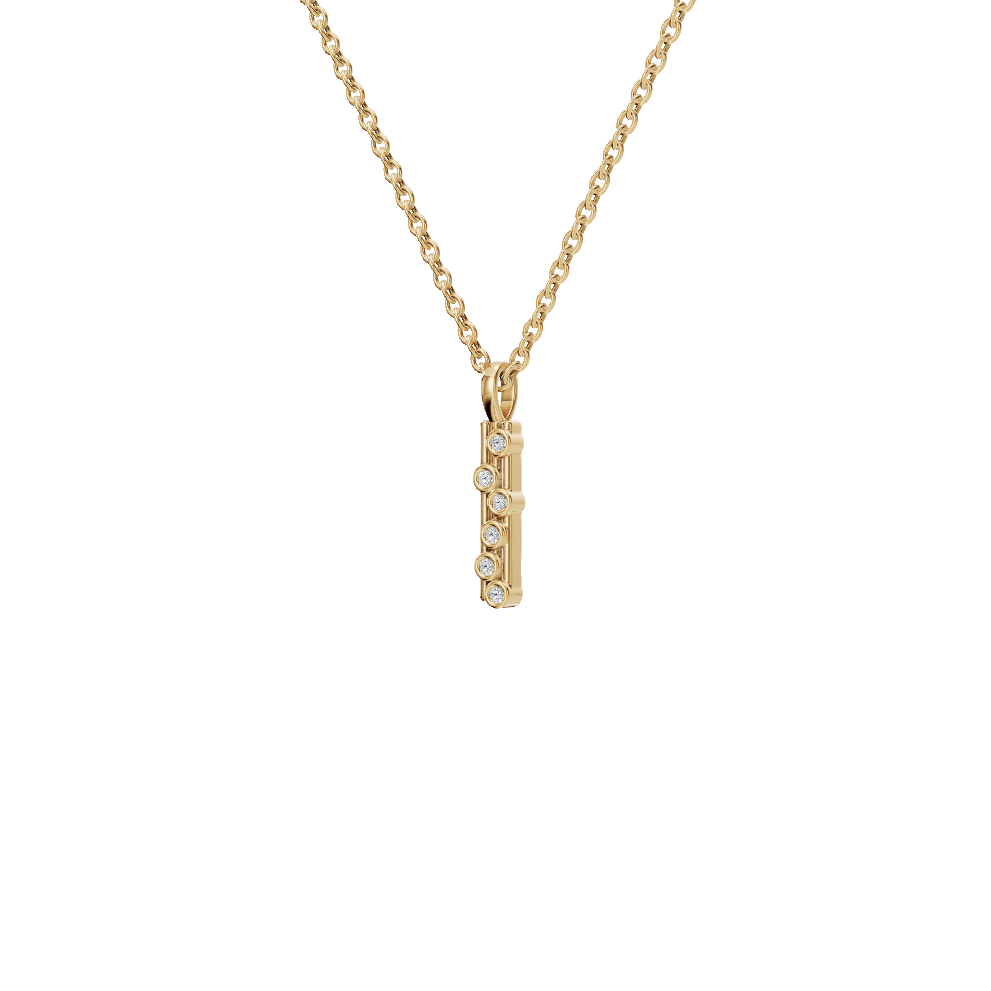 Professional Spark Diamond Vertical Pendant – Elegant Work Wear Necklace for Women