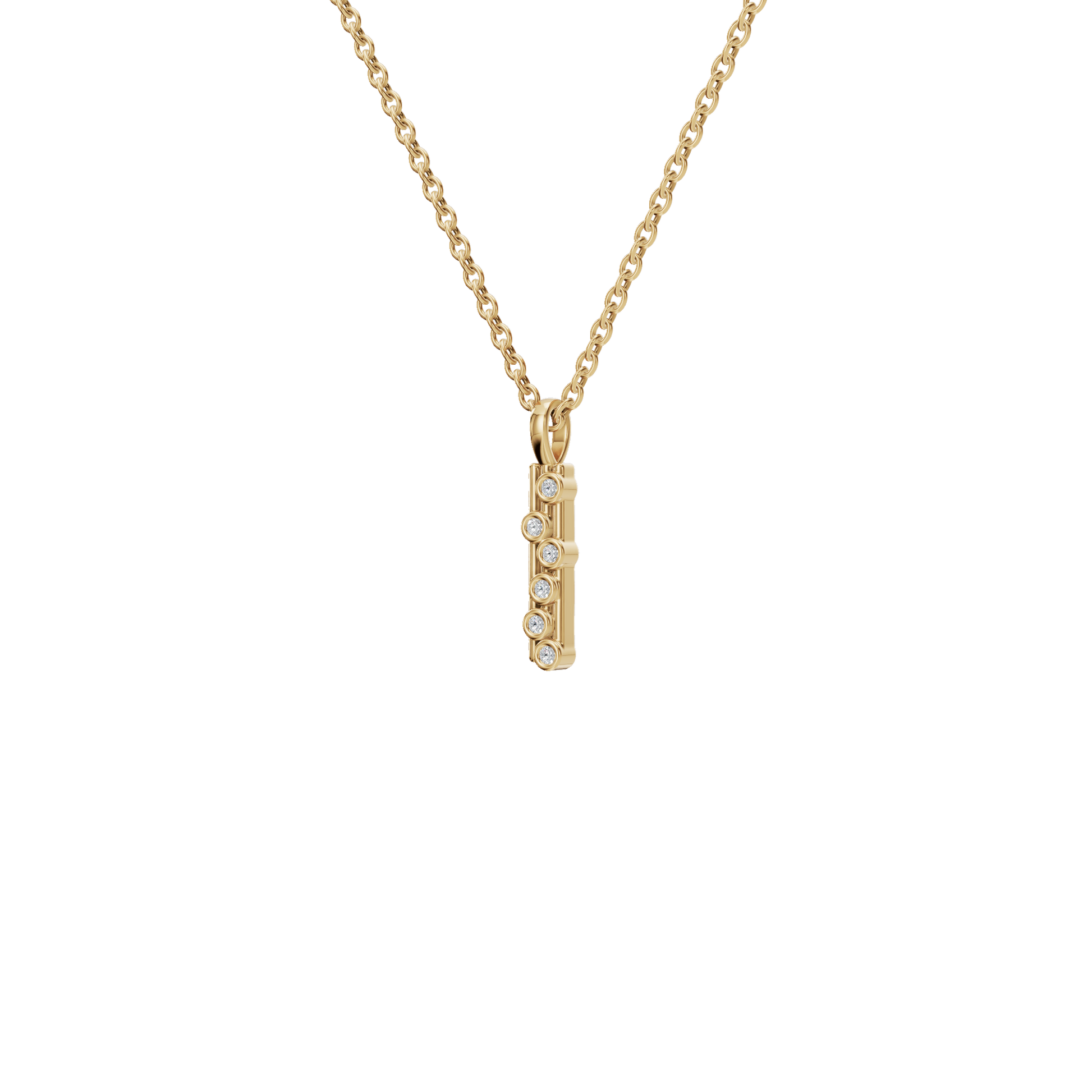 Professional Spark Diamond Vertical Pendant – Elegant Work Wear Necklace for Women