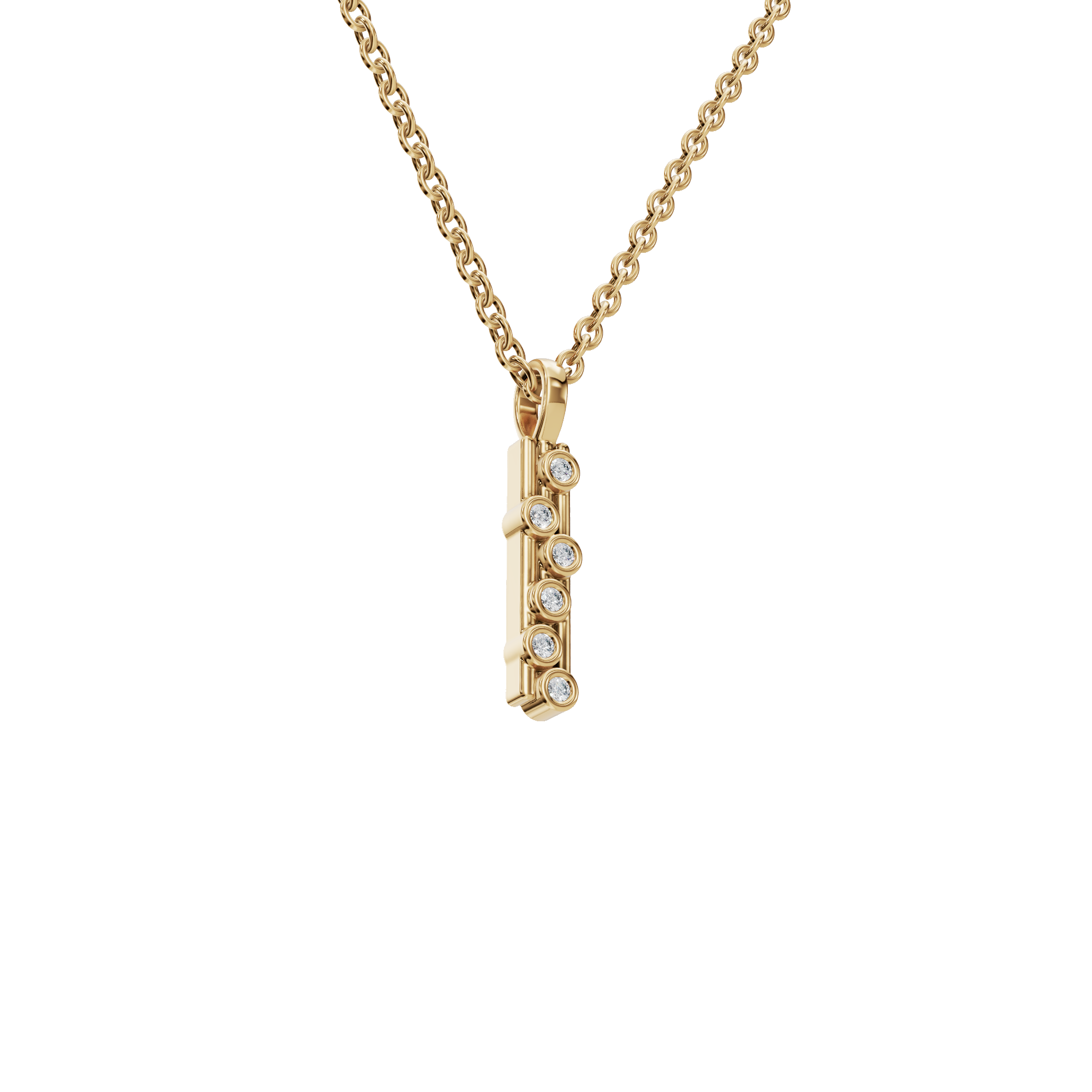 Professional Spark Diamond Vertical Pendant – Elegant Work Wear Necklace for Women