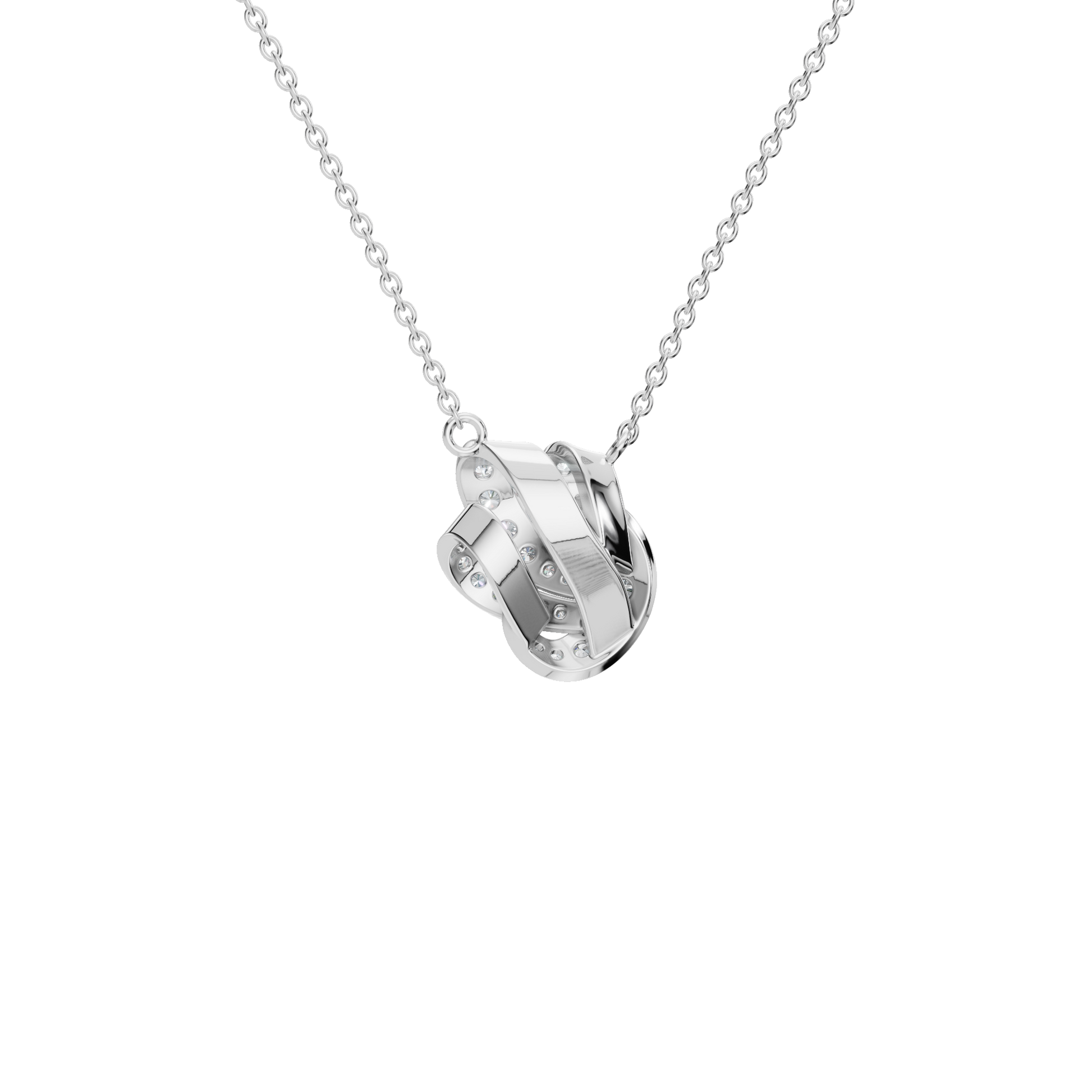 0.56ctw Round Diamond Swirl Pendant Necklace in Solid Gold