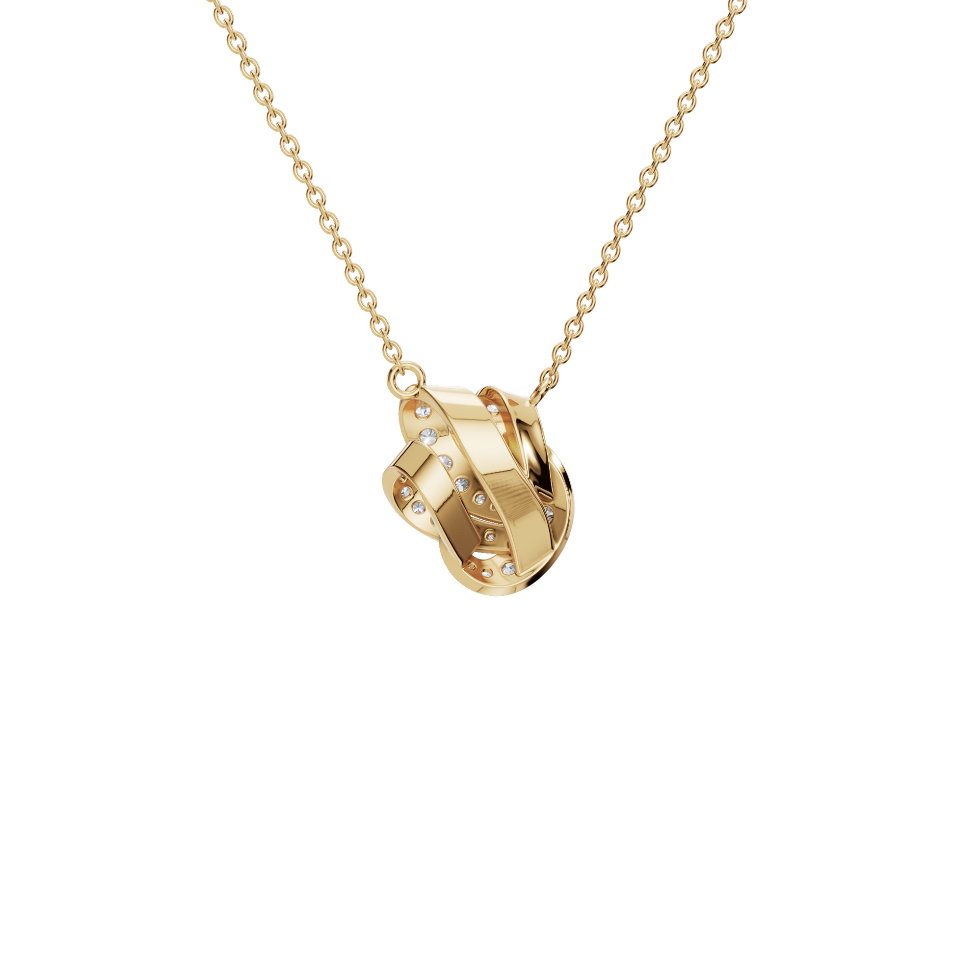 0.56ctw Round Diamond Swirl Pendant Necklace in Solid Gold