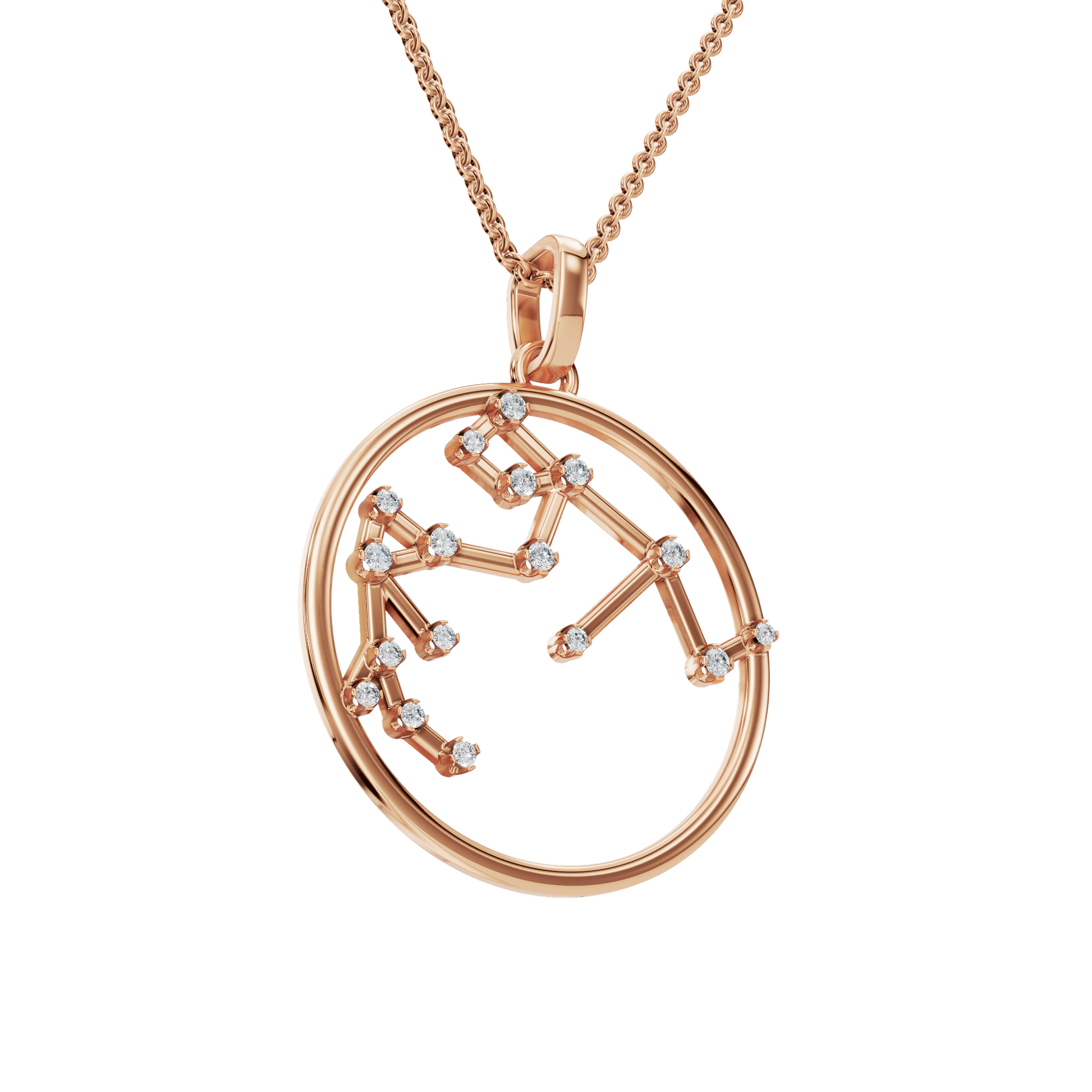 Capricorn Mountain Star Lab Grown Diamond Necklace