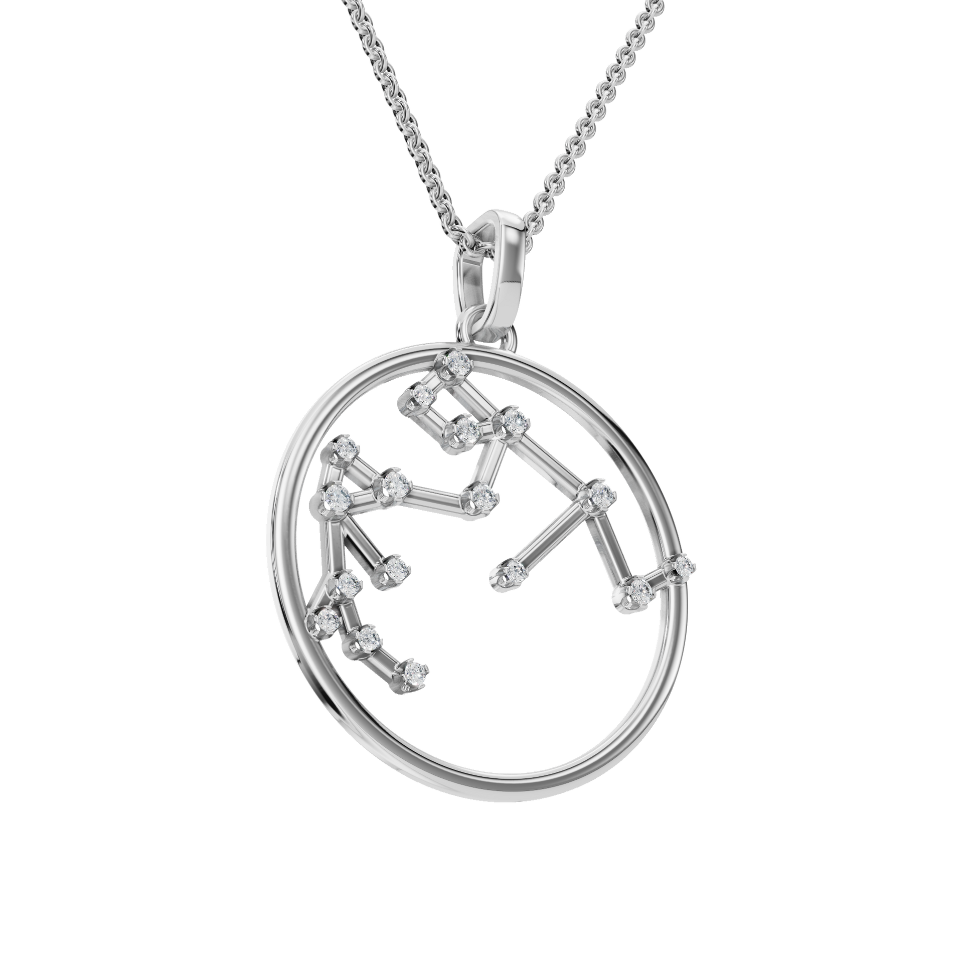 Capricorn Mountain Star Lab Grown Diamond Necklace