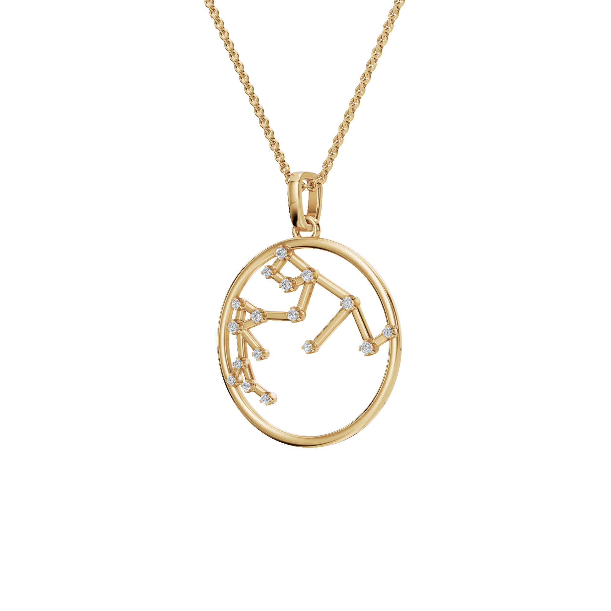 Capricorn Mountain Star Lab Grown Diamond Necklace