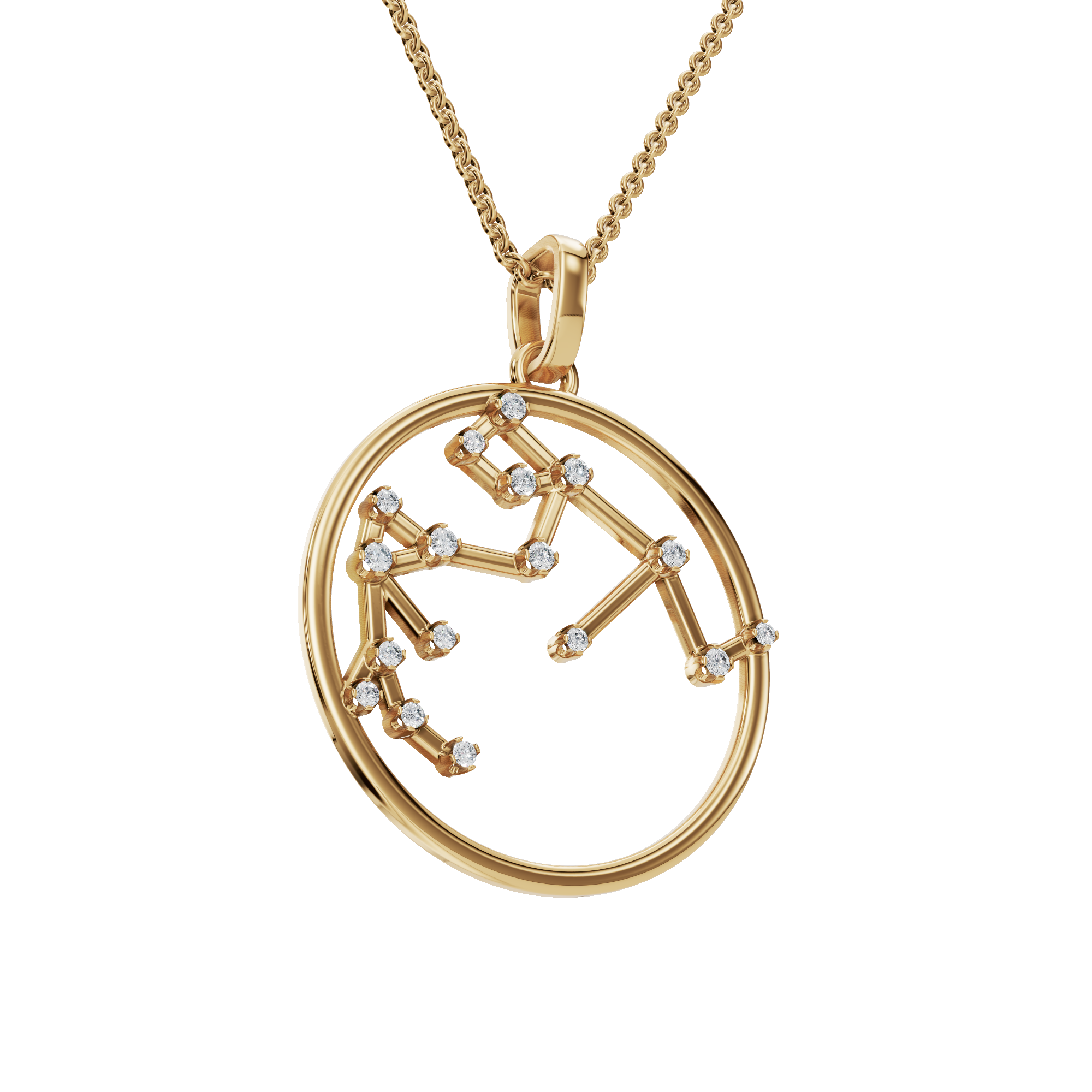 Capricorn Mountain Star Lab Grown Diamond Necklace
