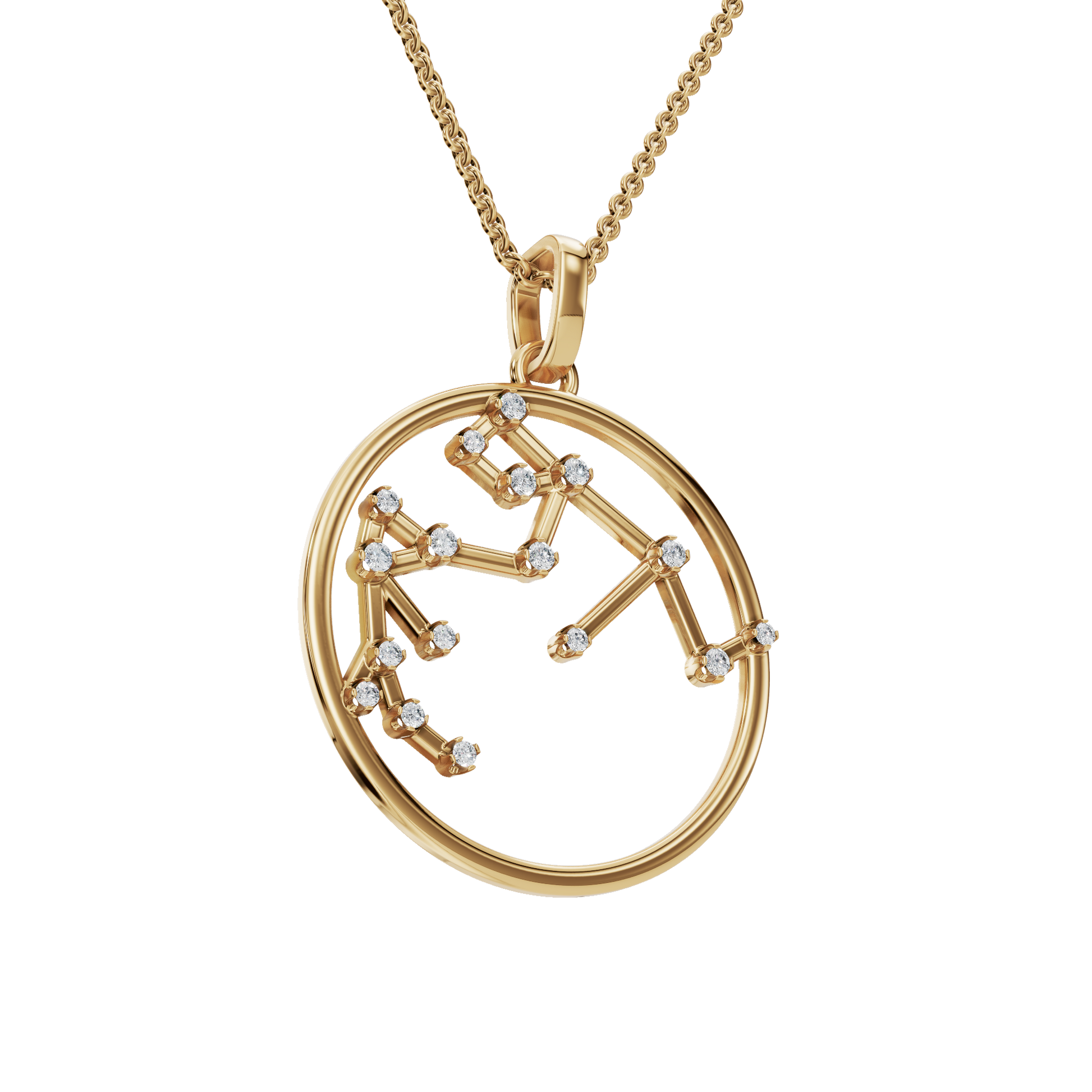 Capricorn Mountain Star Lab Grown Diamond Necklace