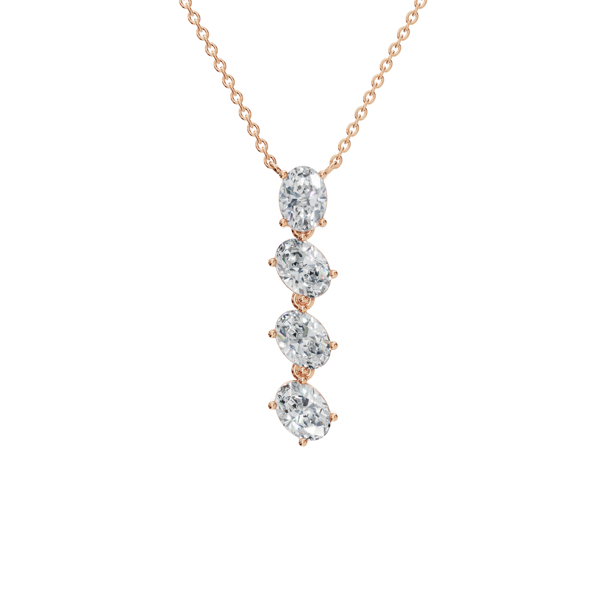 Oval Lab Grown Diamond Necklace – New Year Gift for Her