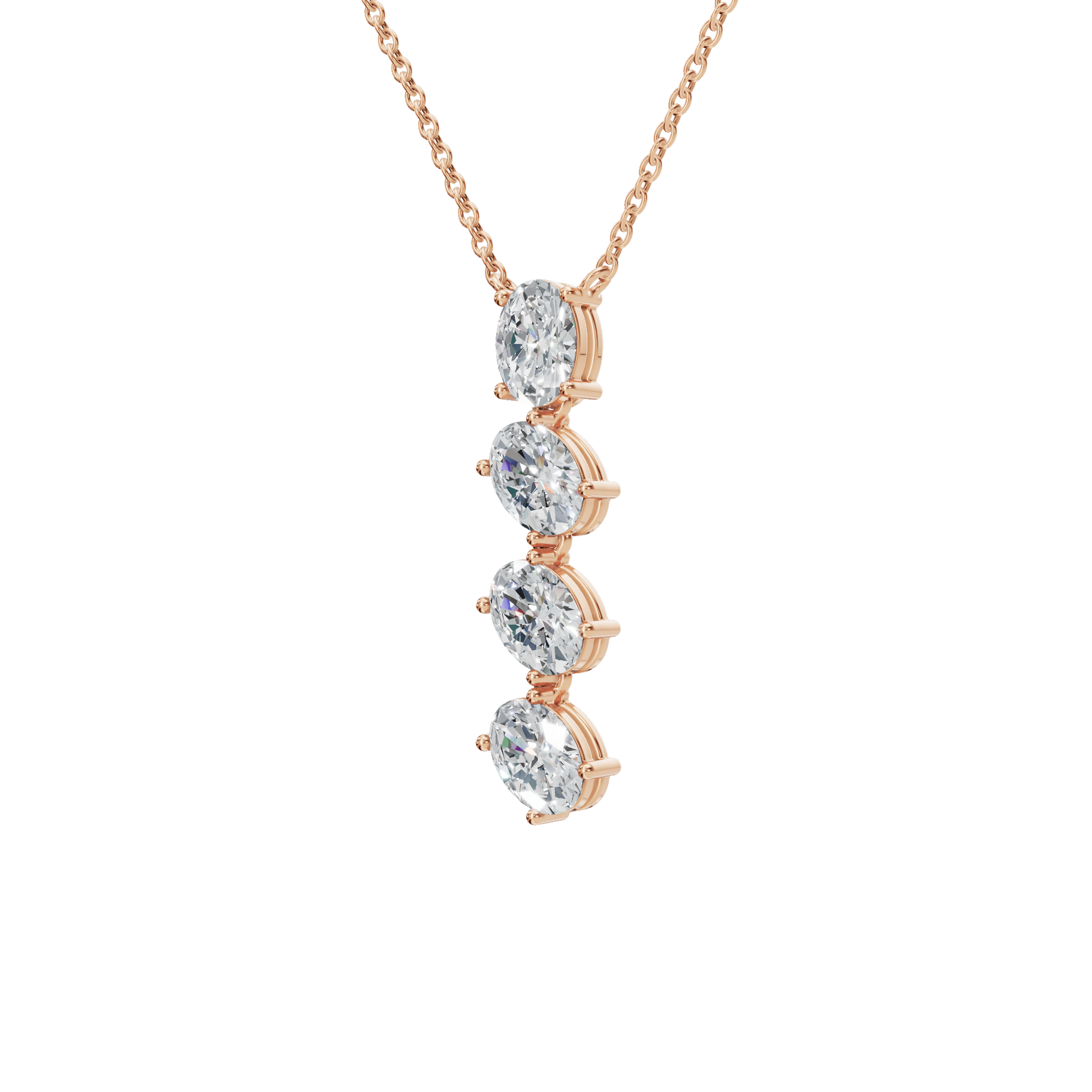 Oval Lab Grown Diamond Necklace – New Year Gift for Her